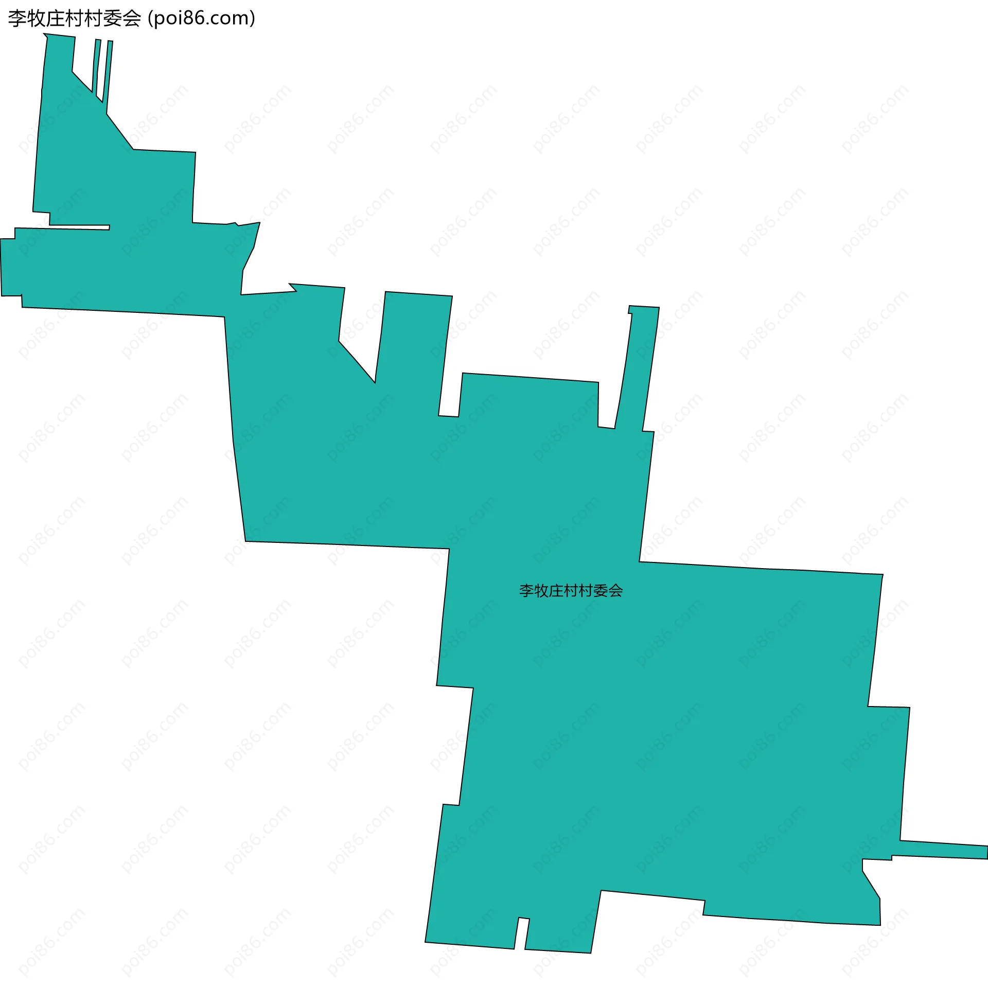 李牧庄村村委会边界地图