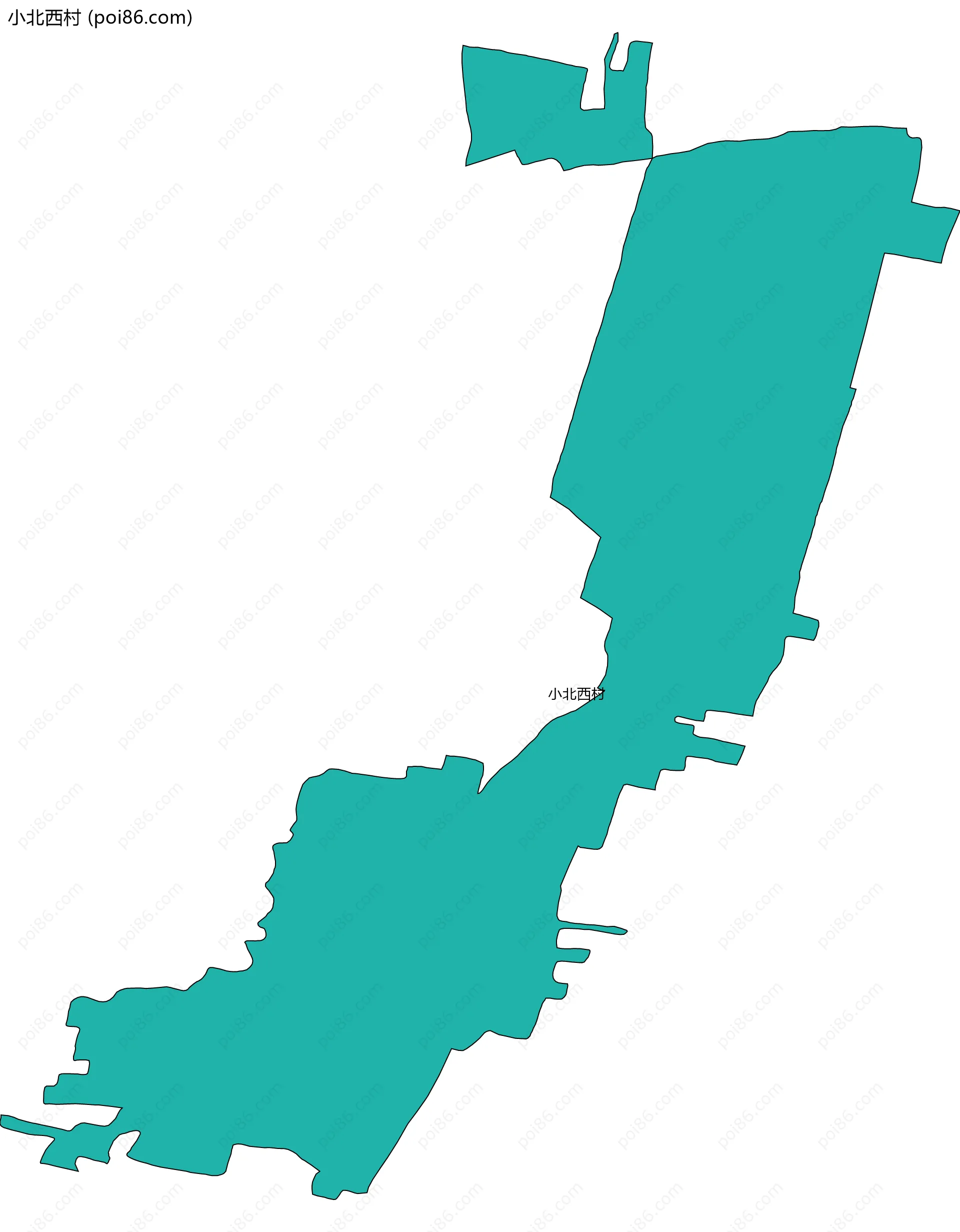 小北西村边界地图