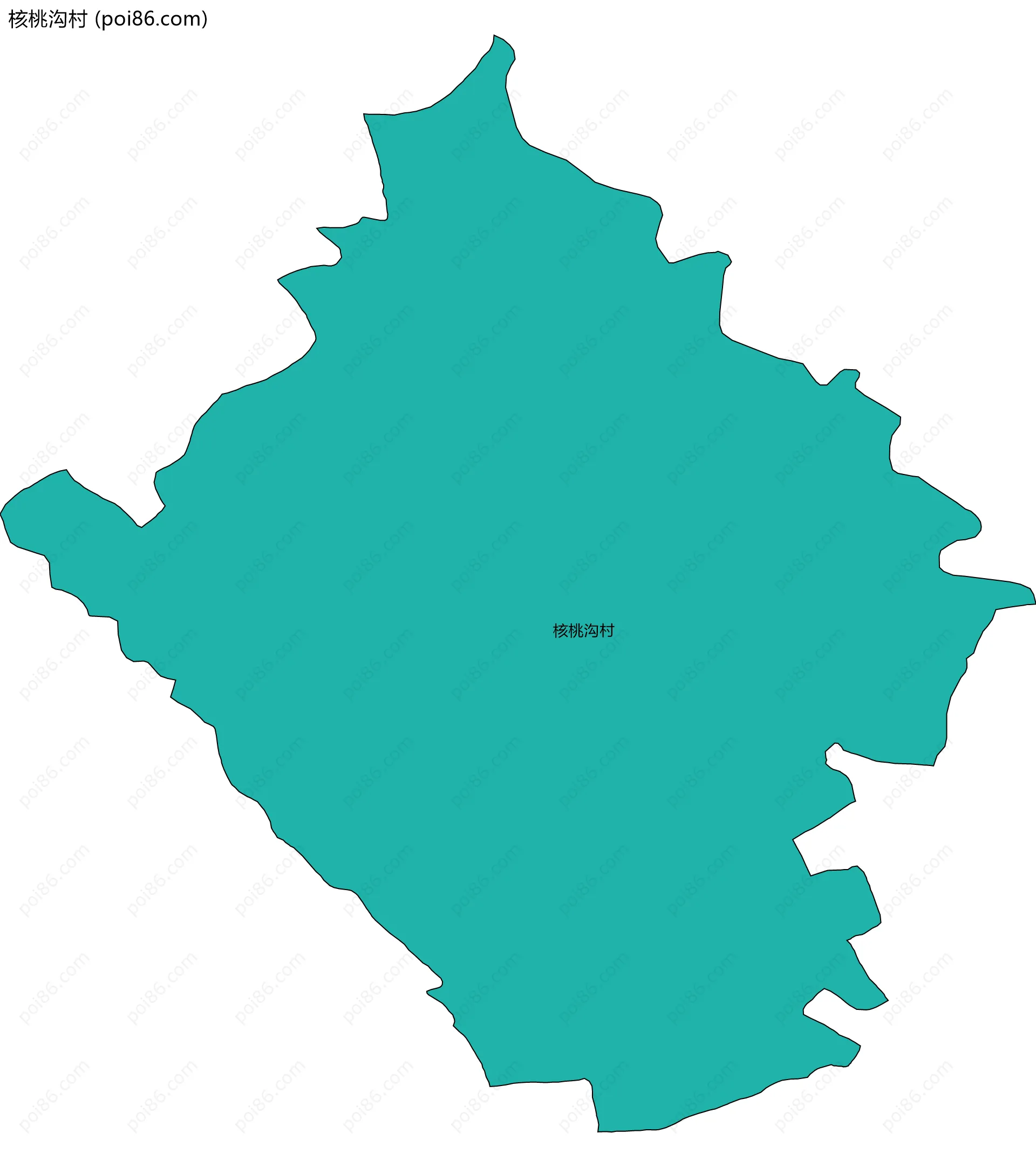 核桃沟村边界地图