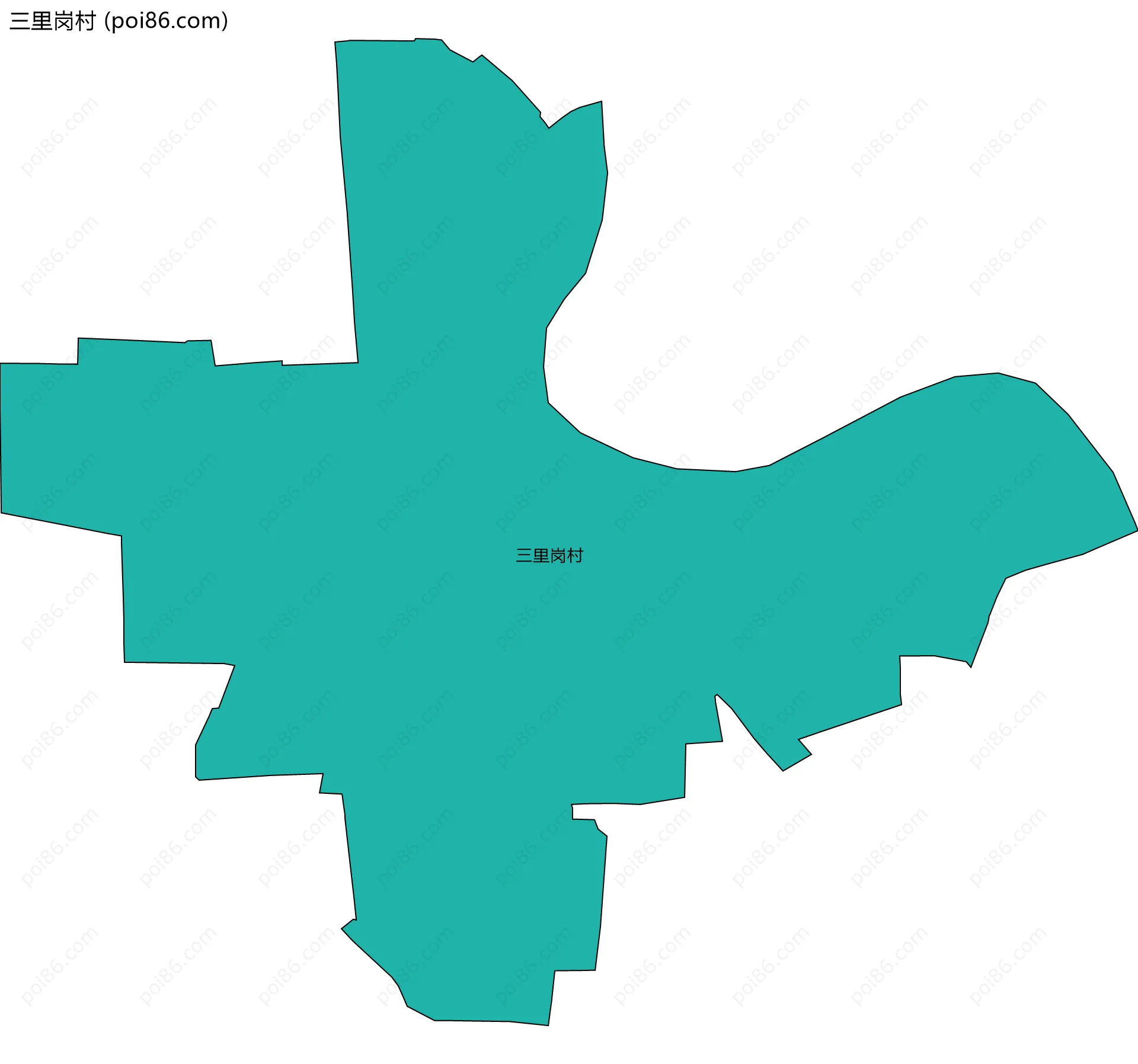 三里岗村边界地图
