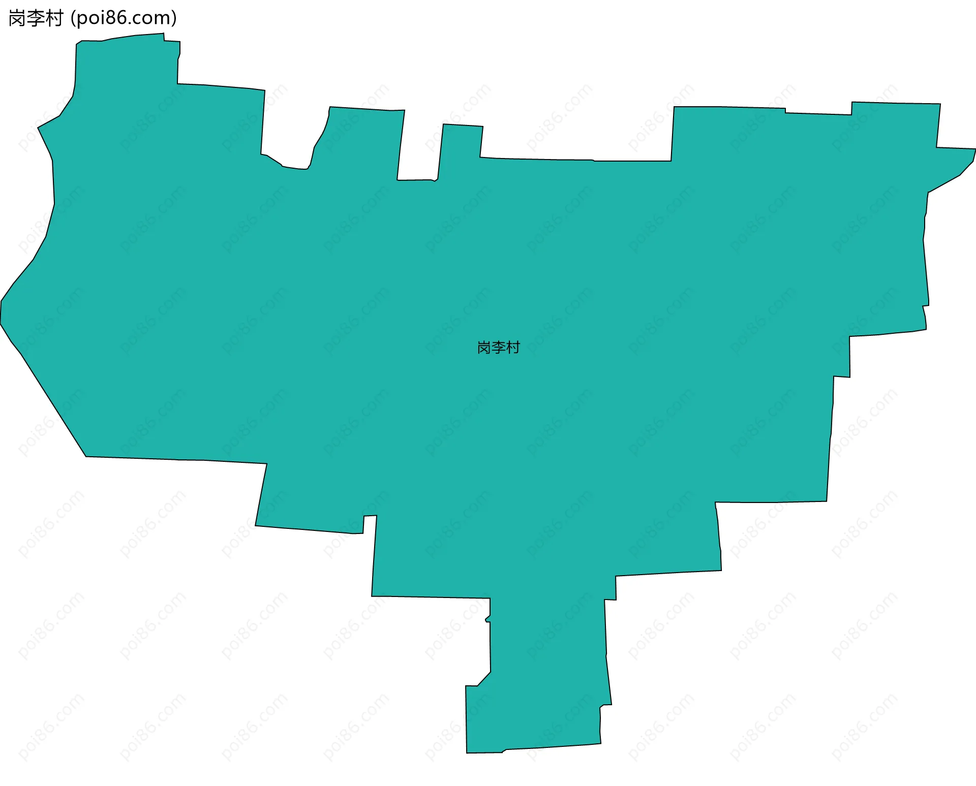 岗李村边界地图