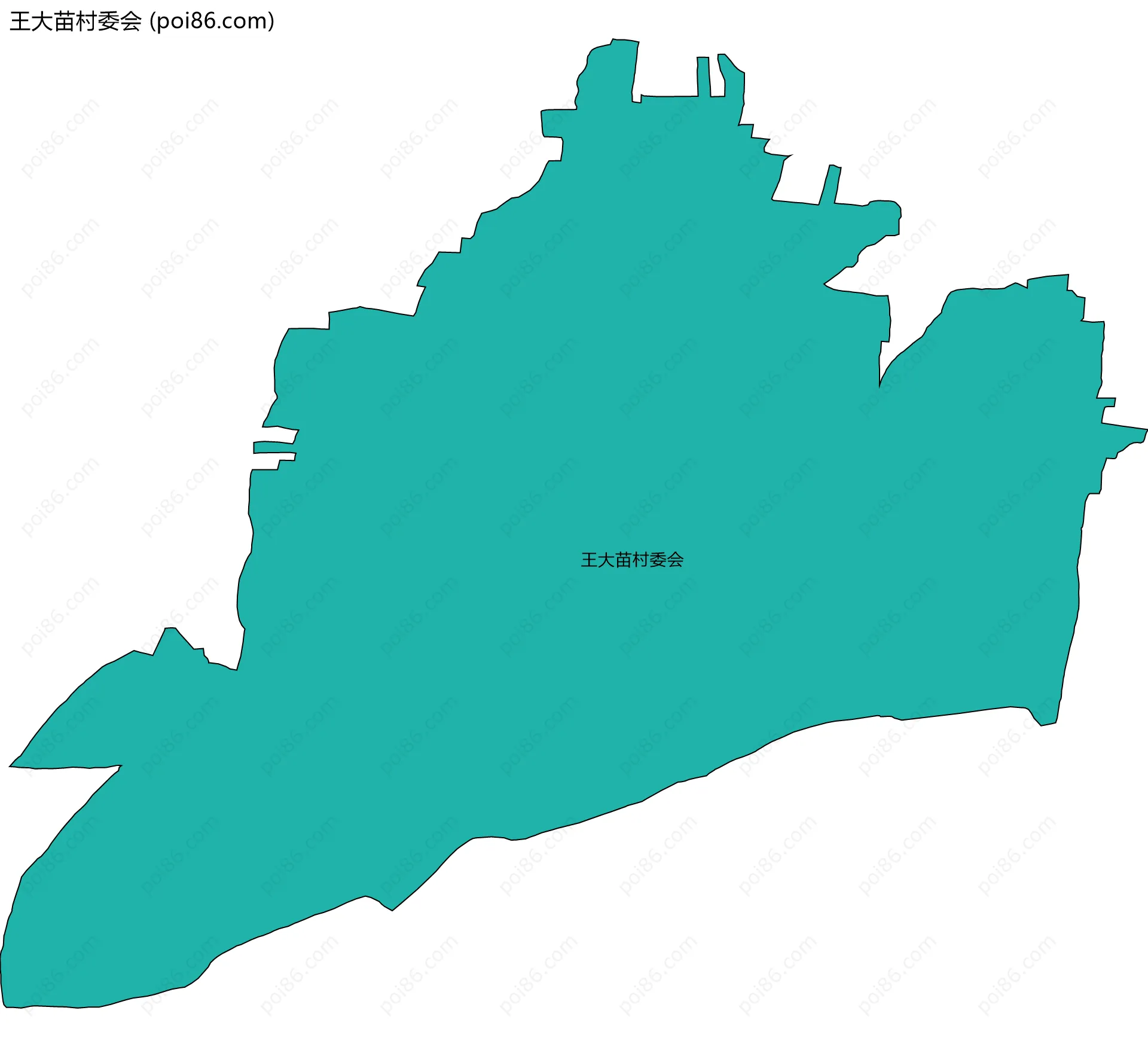 王大苗村委会边界地图