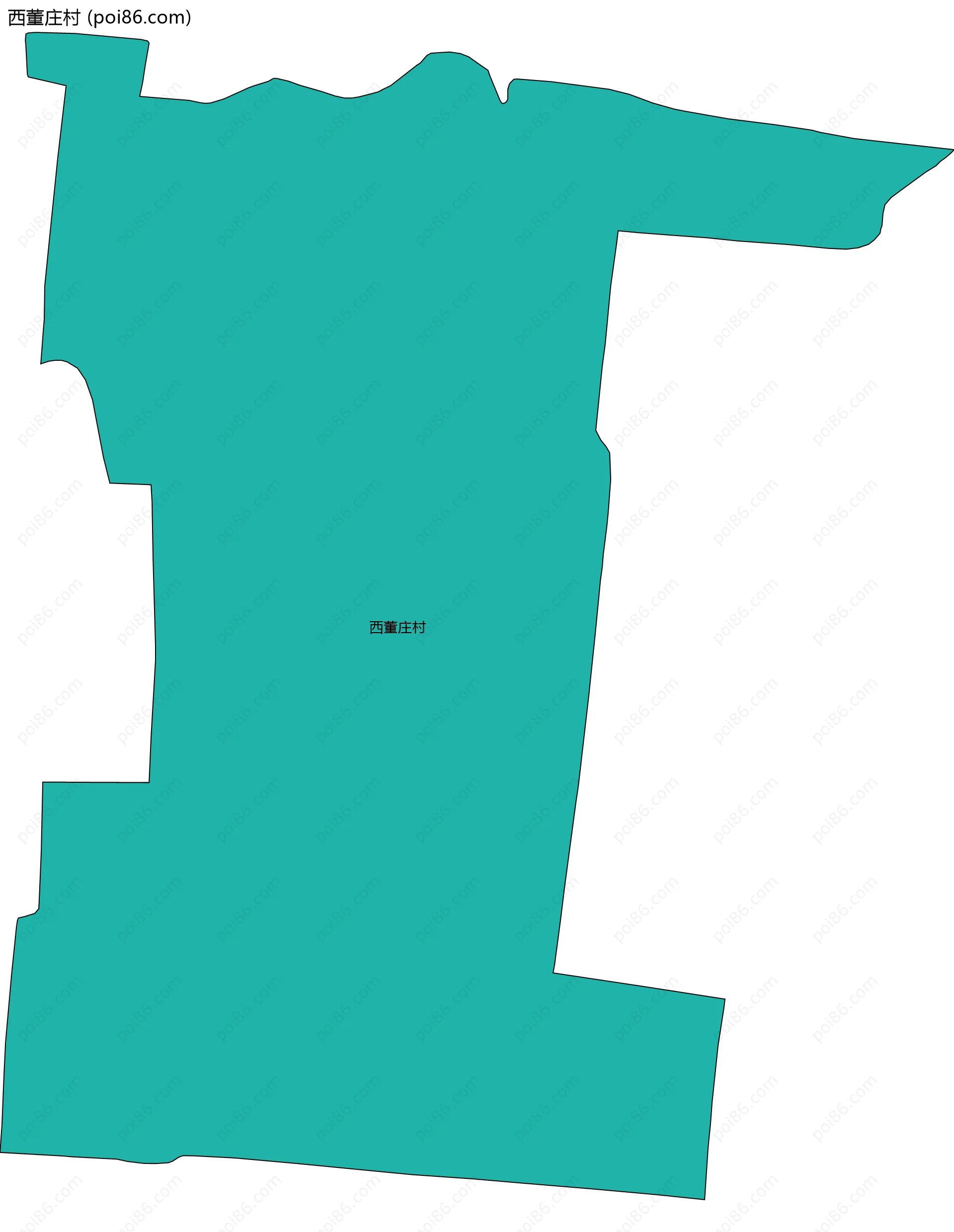 西董庄村边界地图