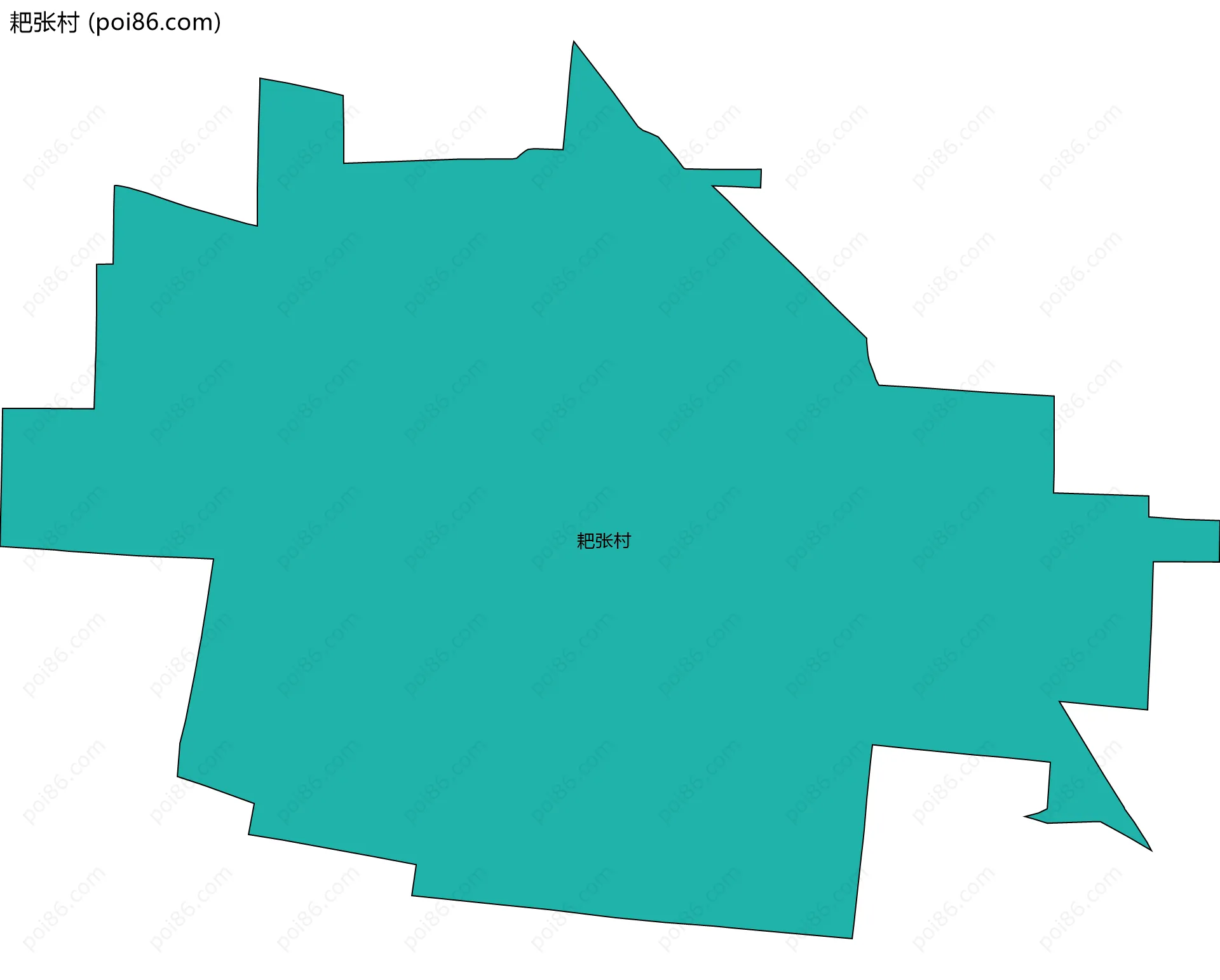 耙张村边界地图