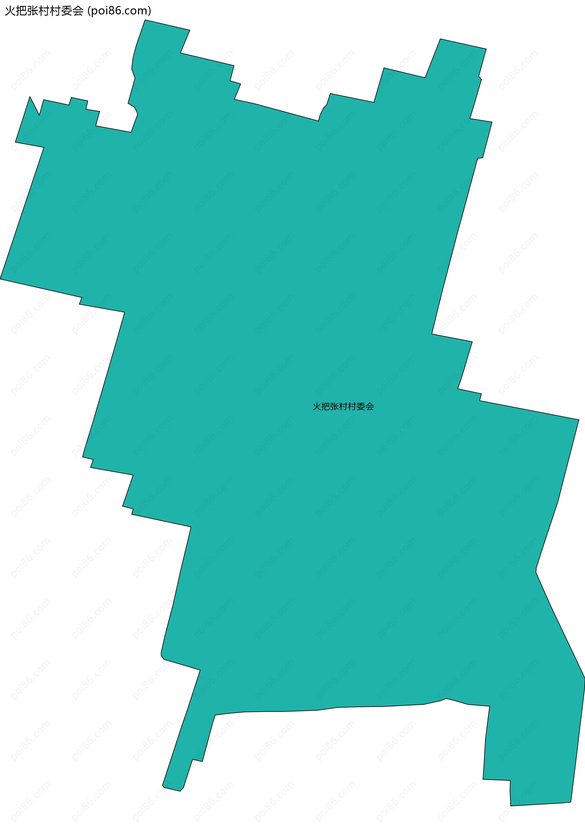 火把张村村委会边界地图