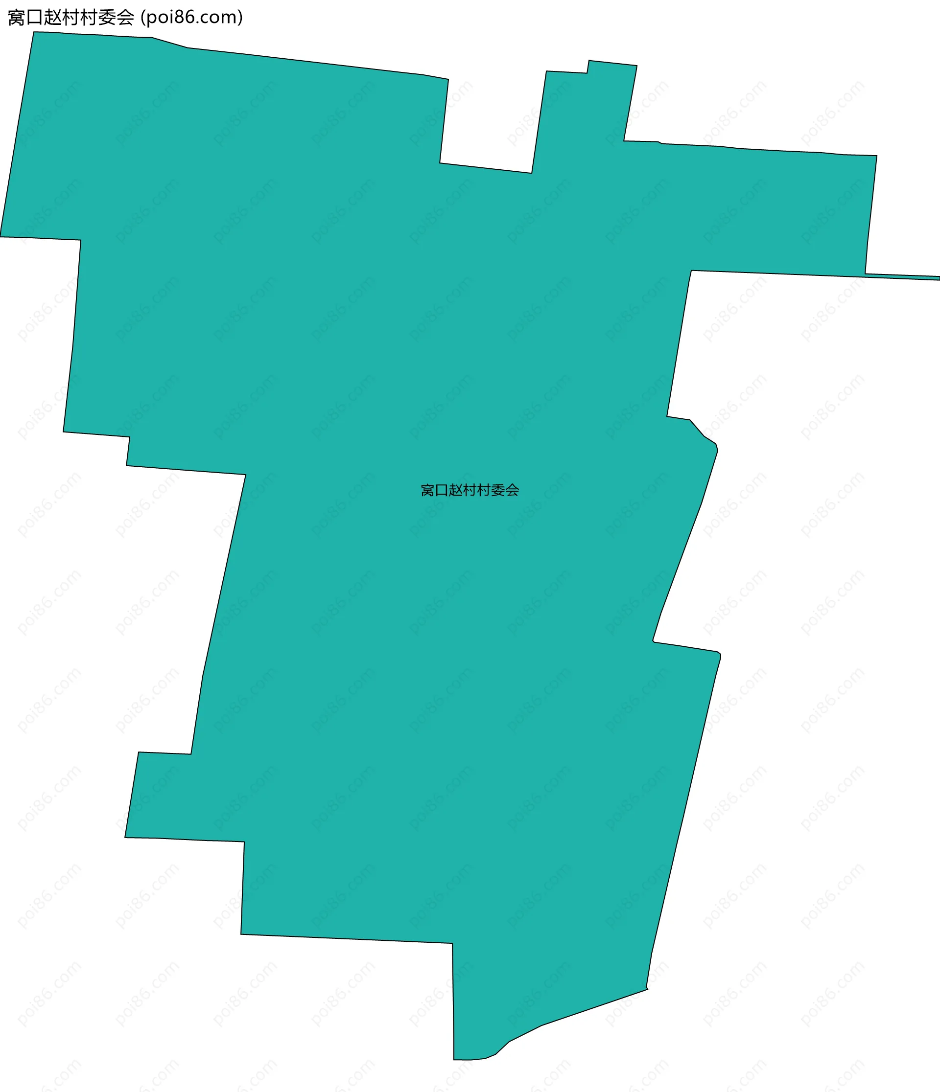 窝口赵村村委会边界地图