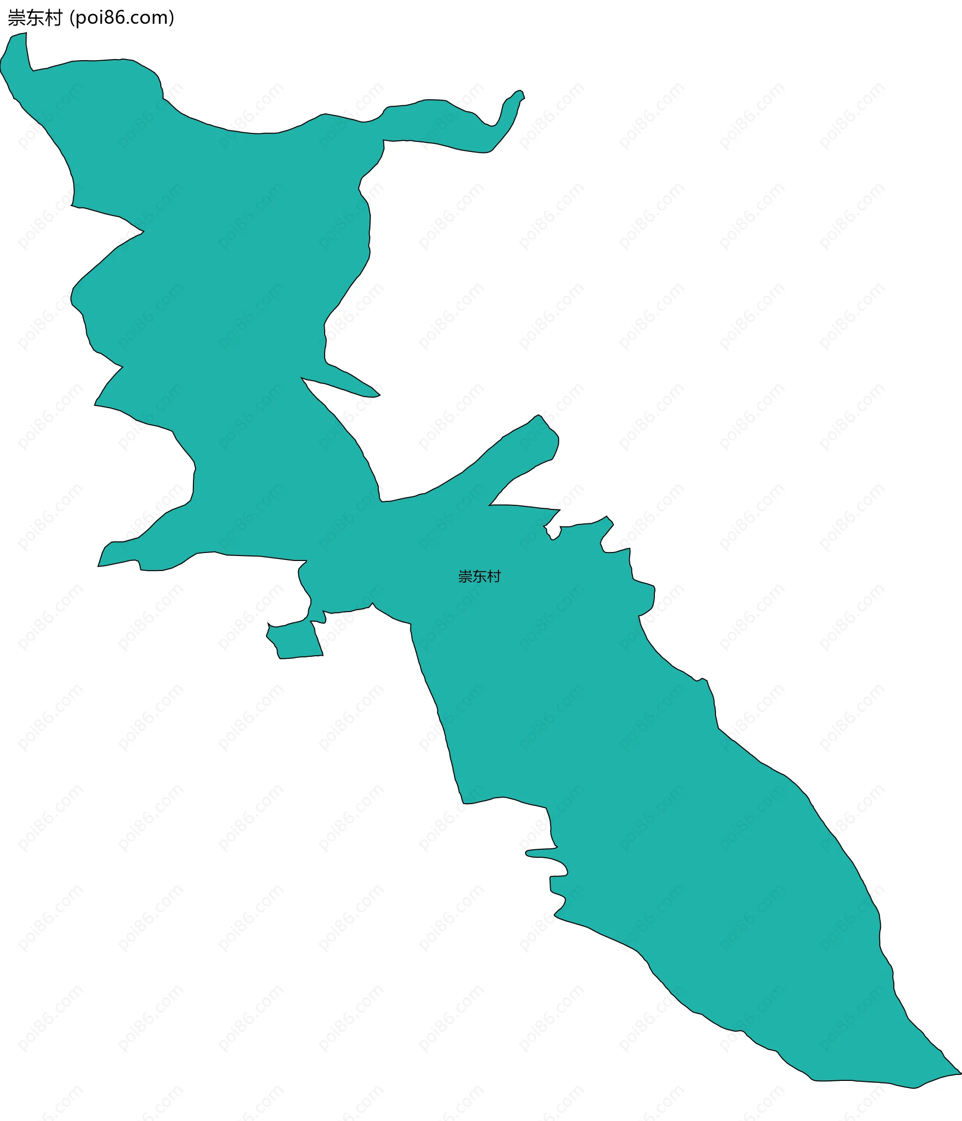 崇东村边界地图