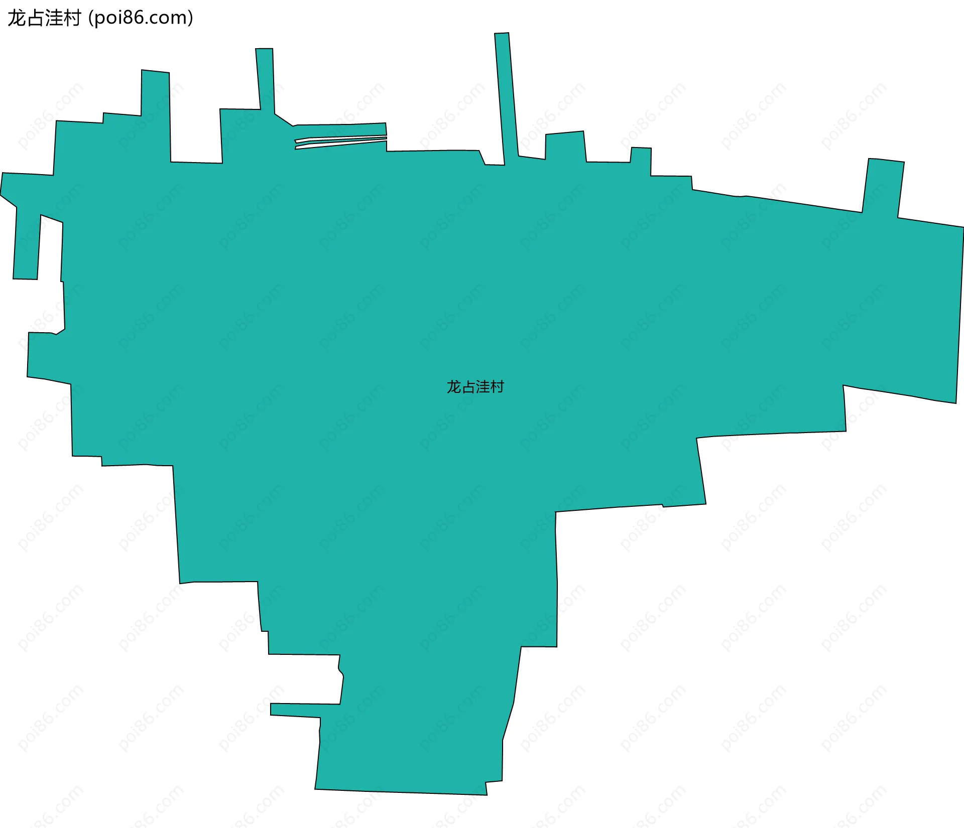 龙占洼村边界地图