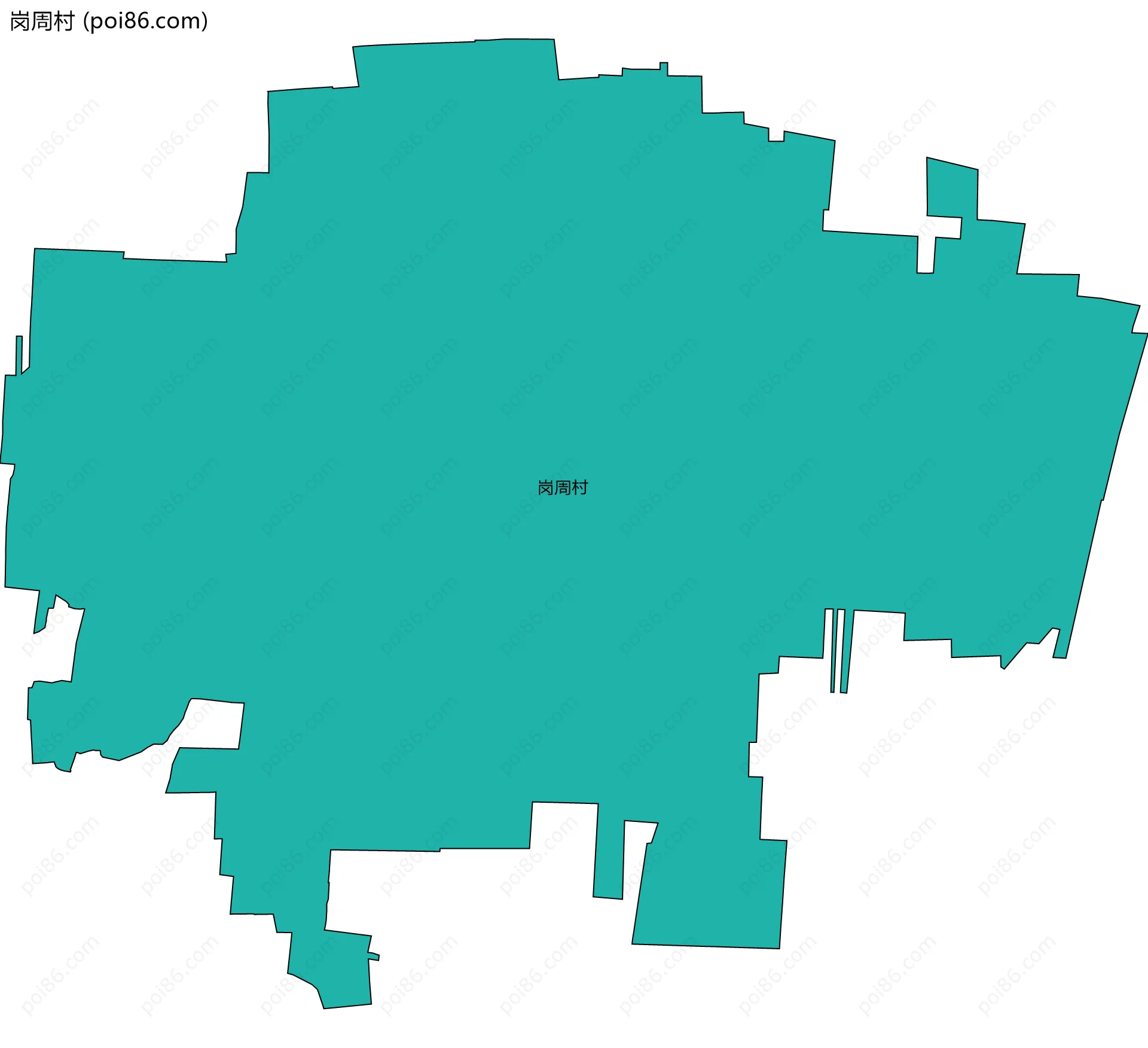 岗周村边界地图