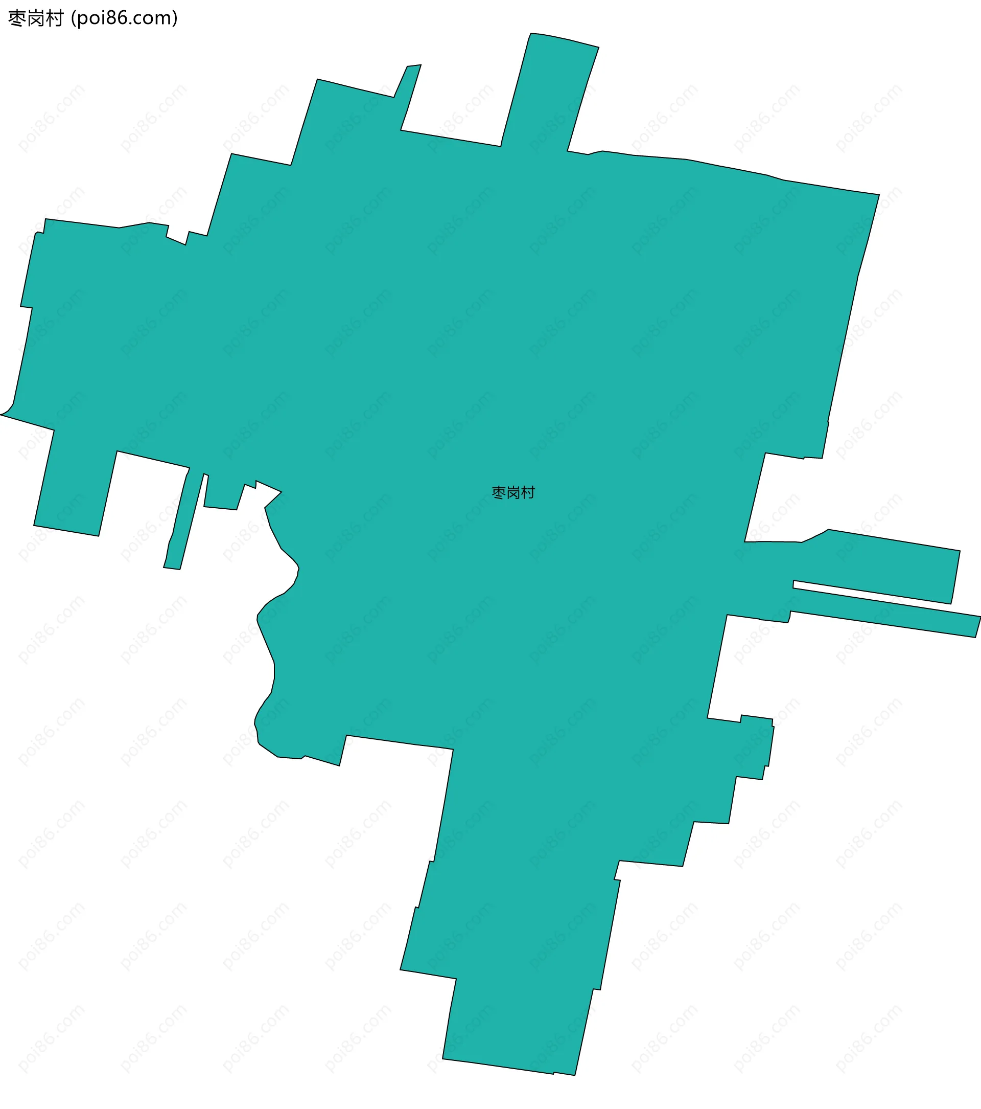 枣岗村边界地图