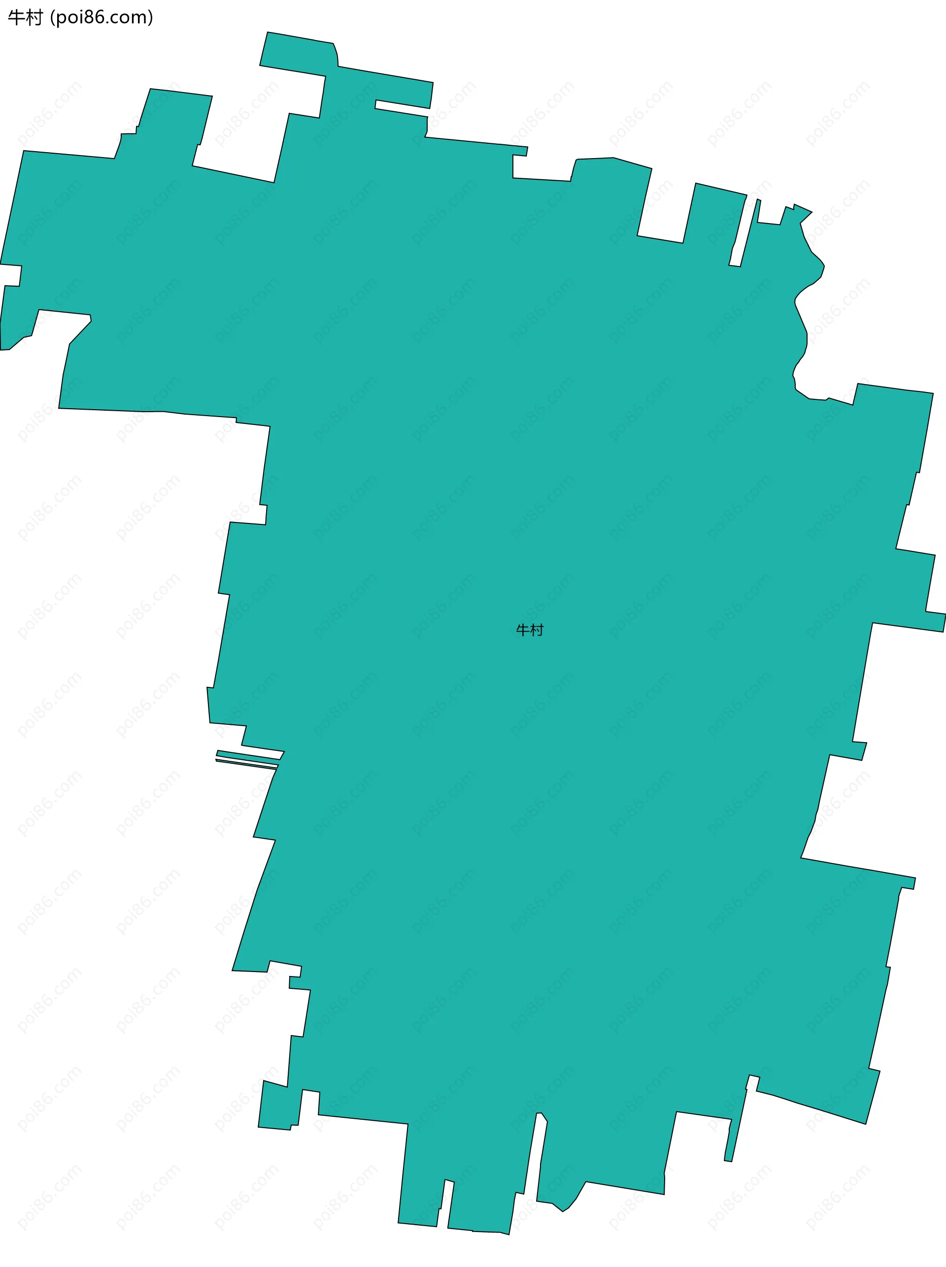 牛村边界地图