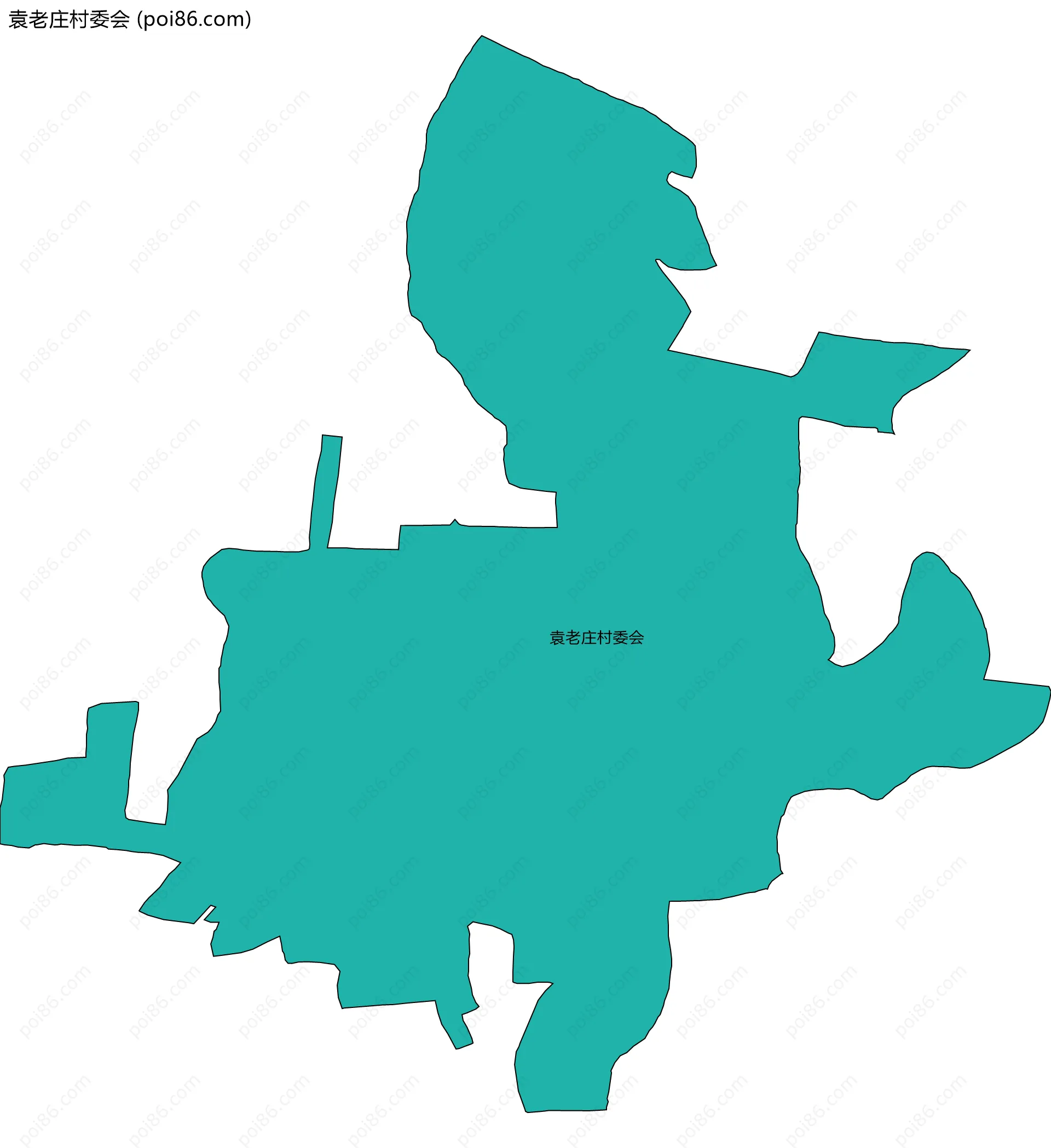 袁老庄村委会边界地图