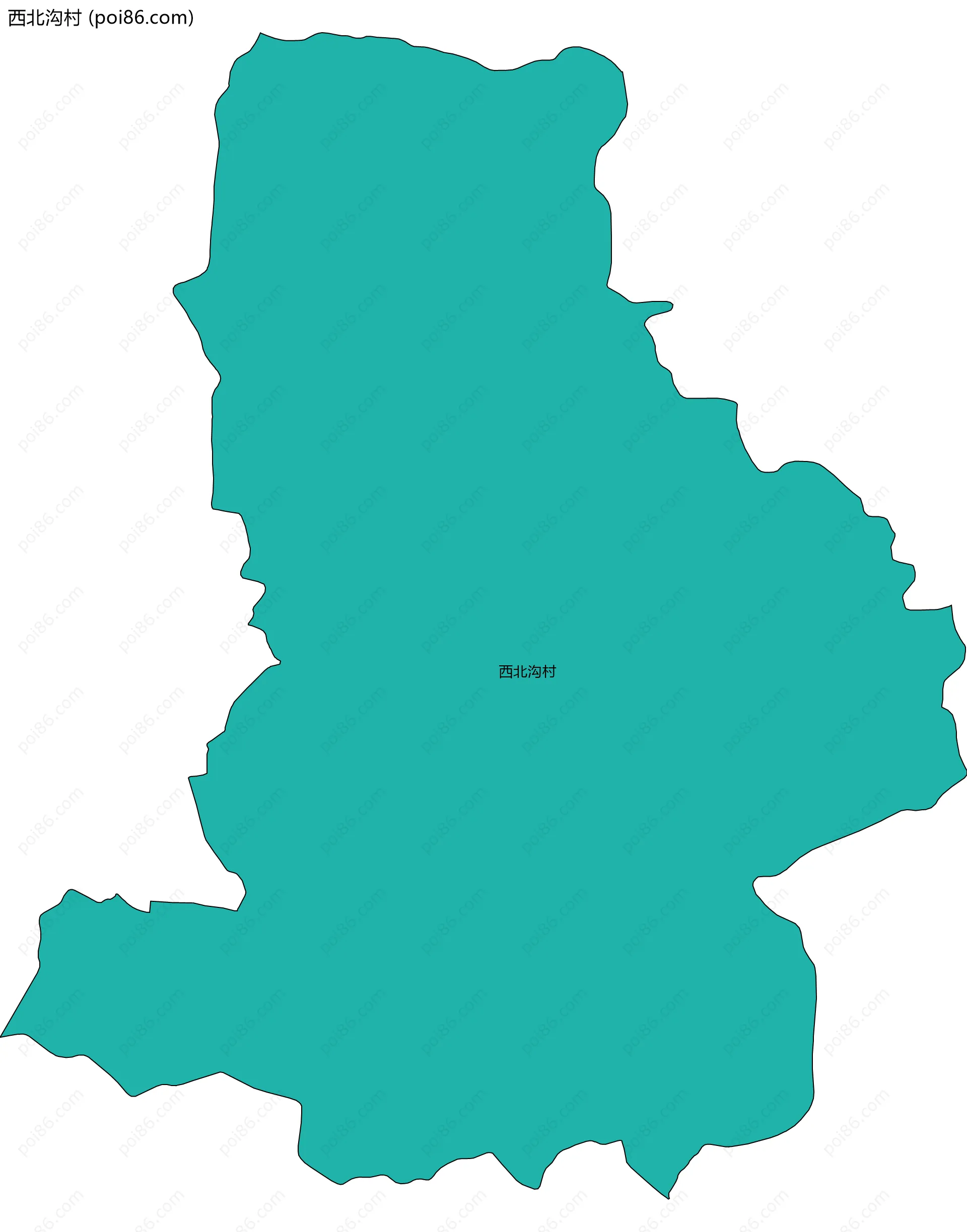 西北沟村边界地图