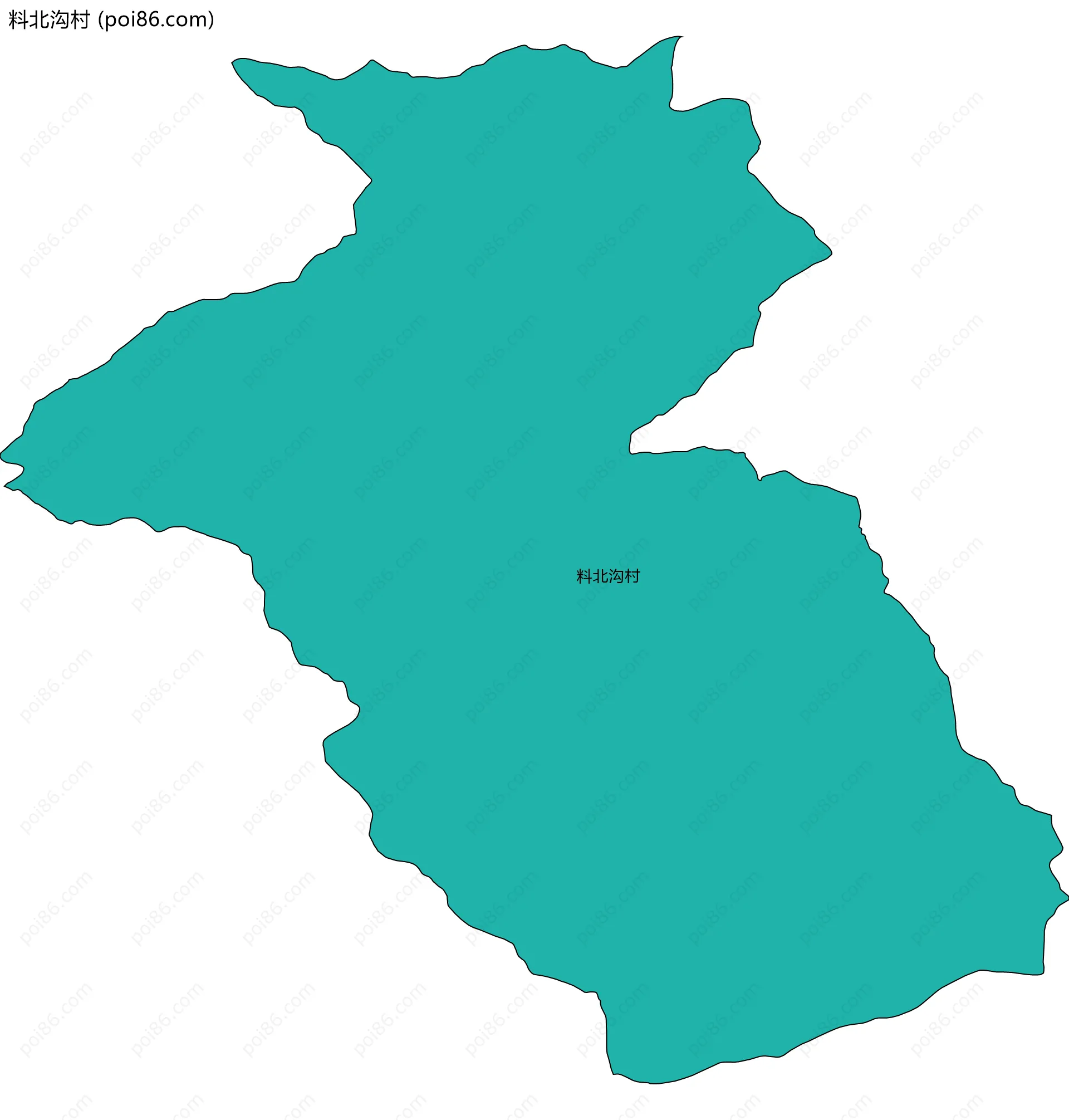 料北沟村边界地图