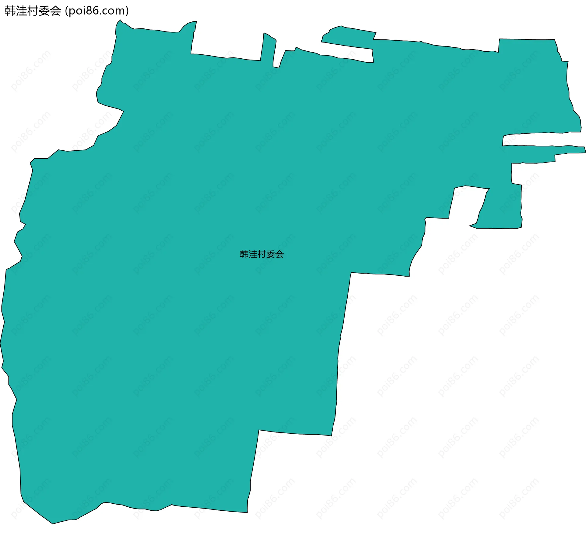 韩洼村委会边界地图