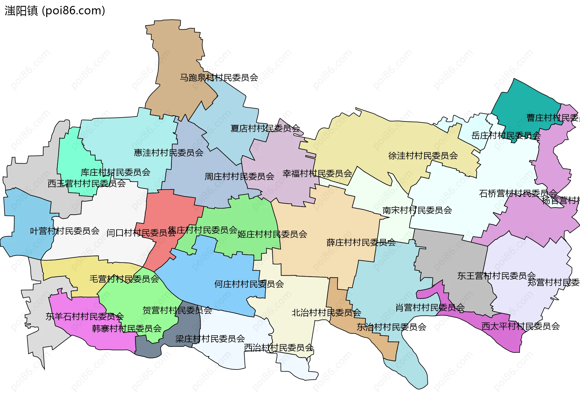 滍阳镇边界地图(五级行政区划)