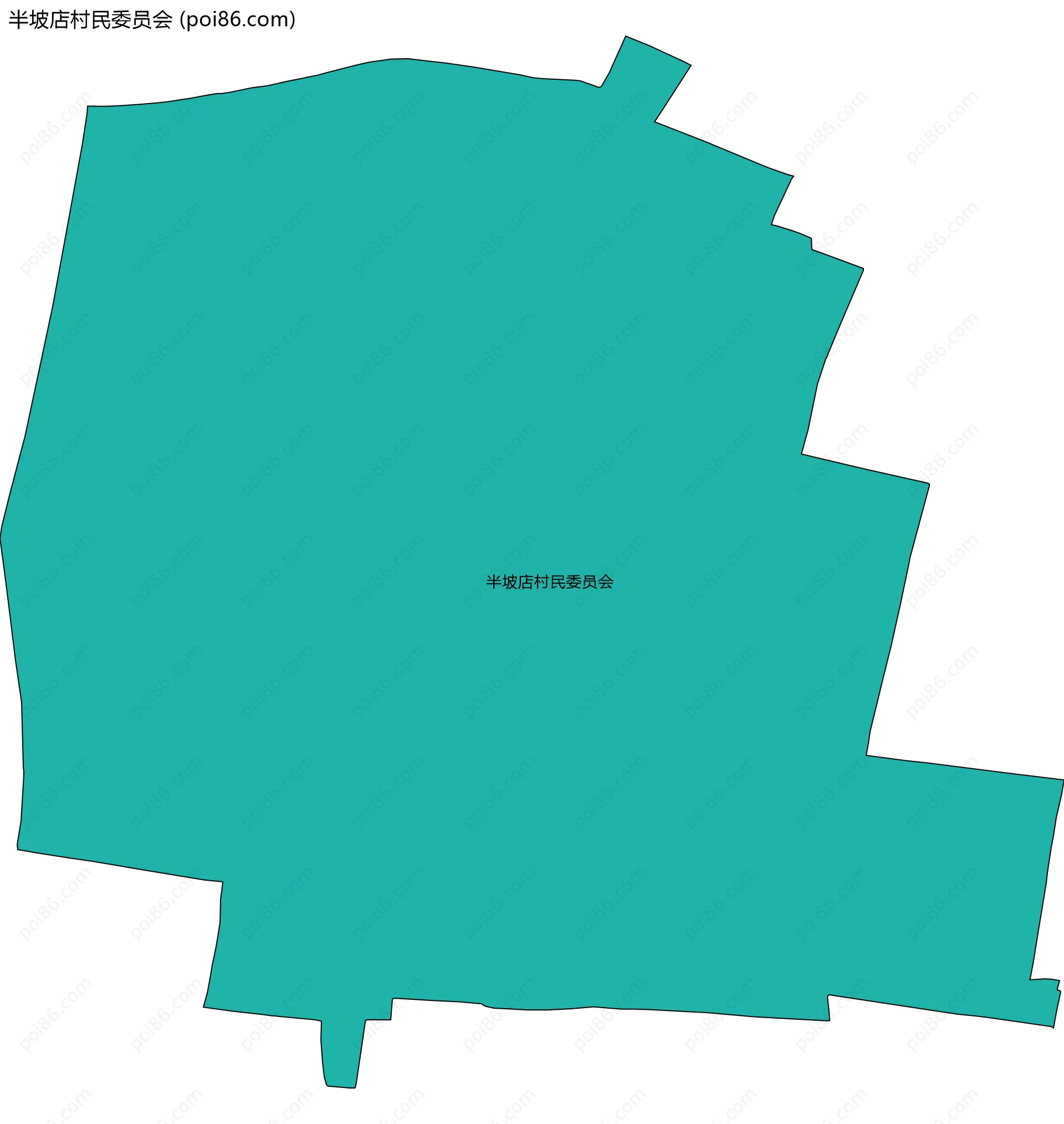 半坡店村民委员会边界地图