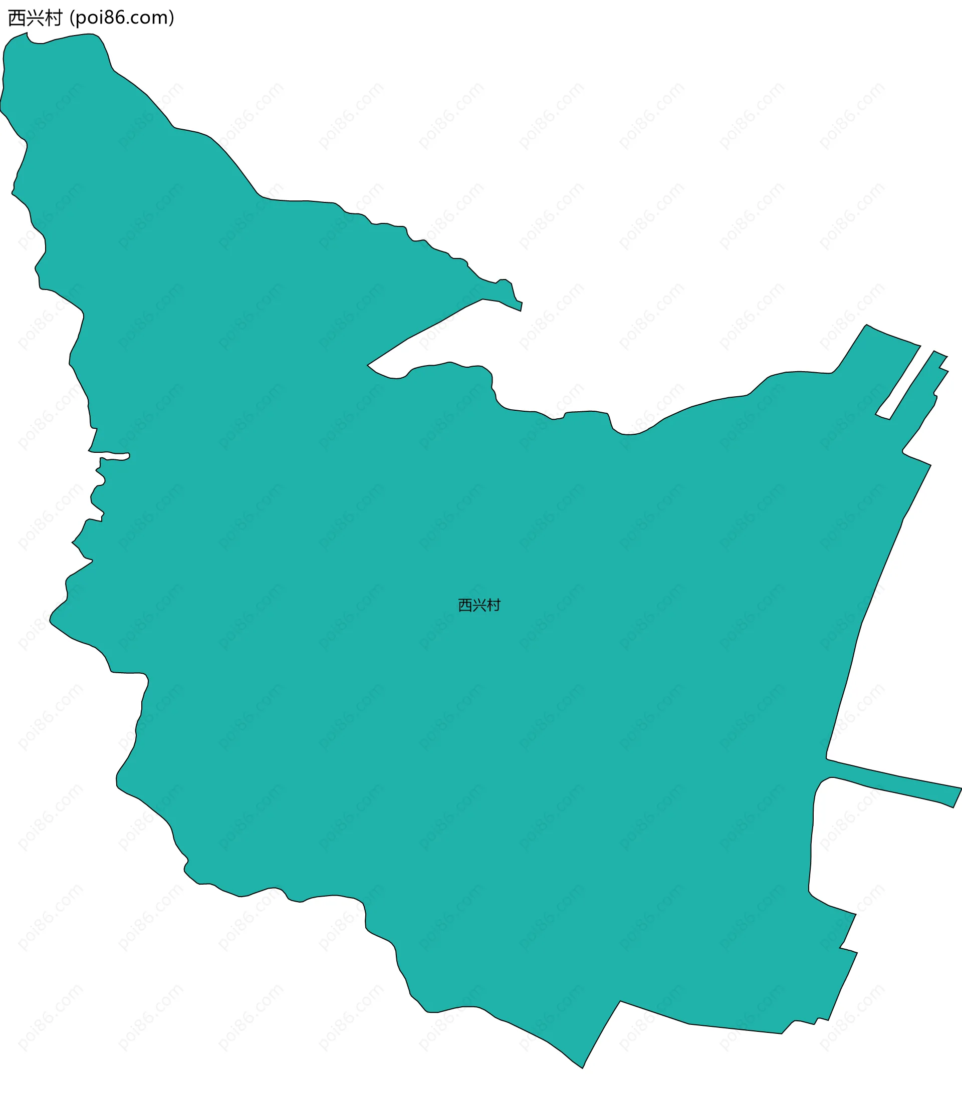 西兴村边界地图