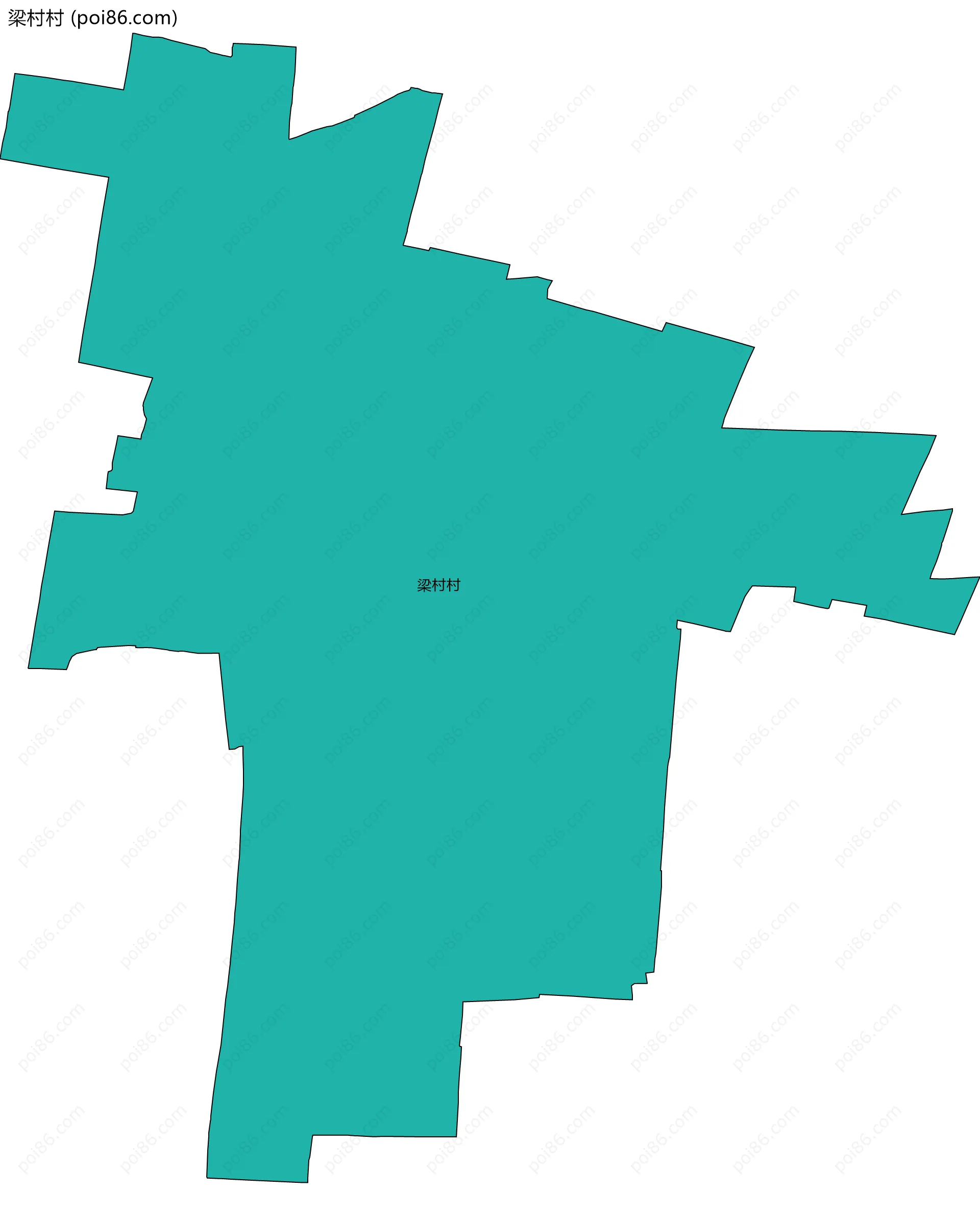 梁村村边界地图