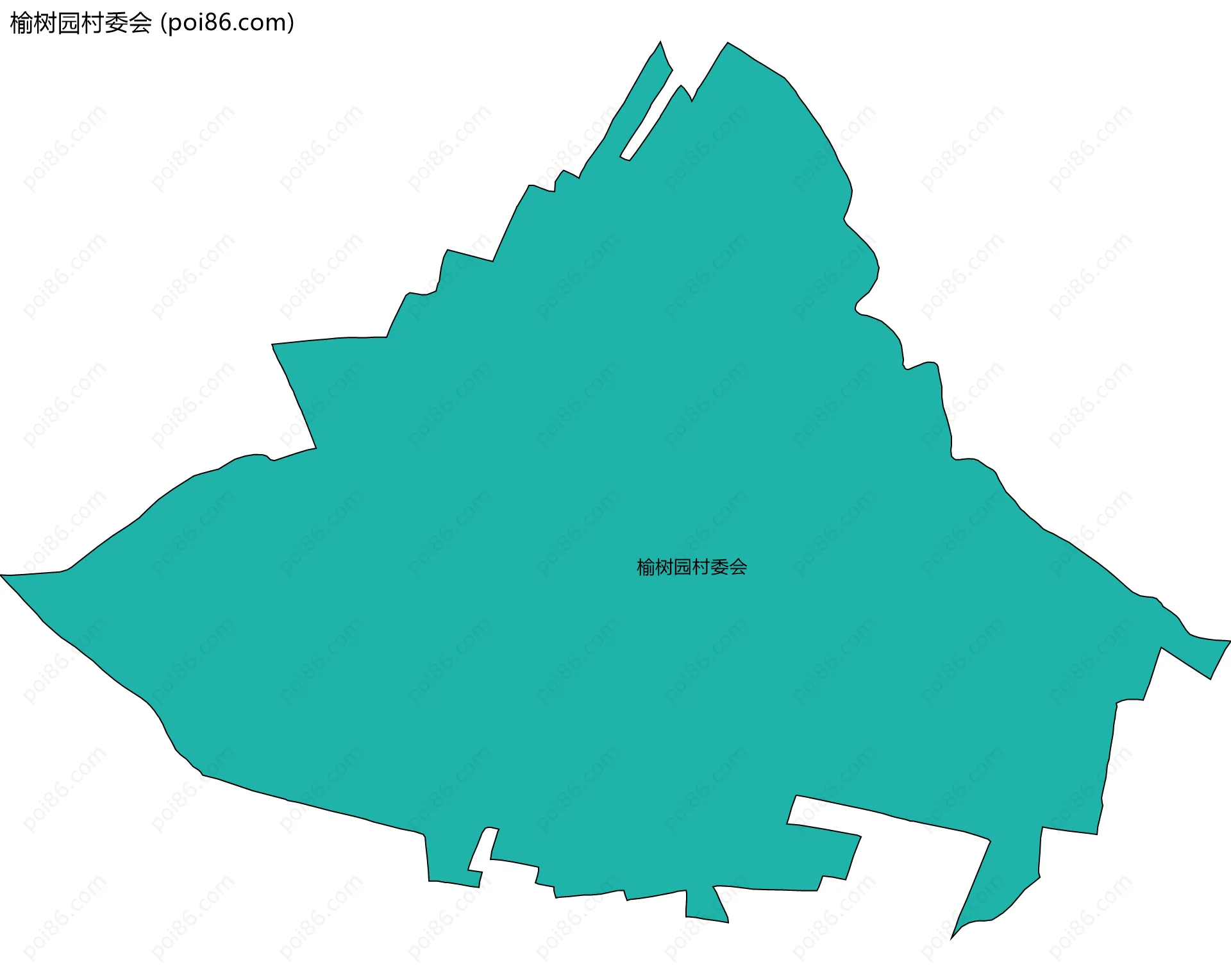 榆树园村委会边界地图