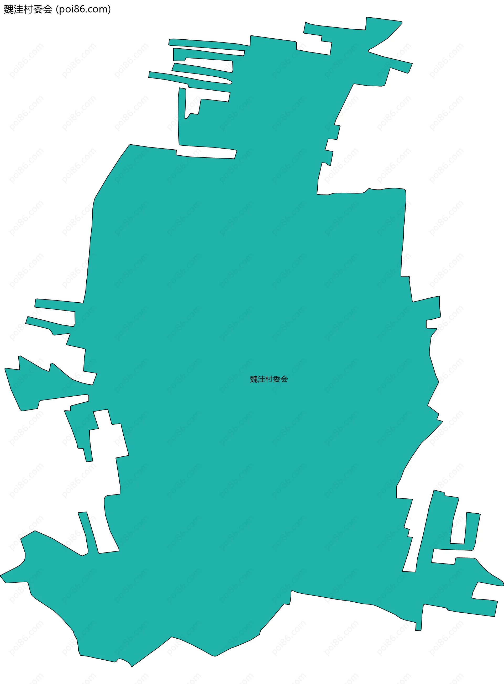 魏洼村委会边界地图