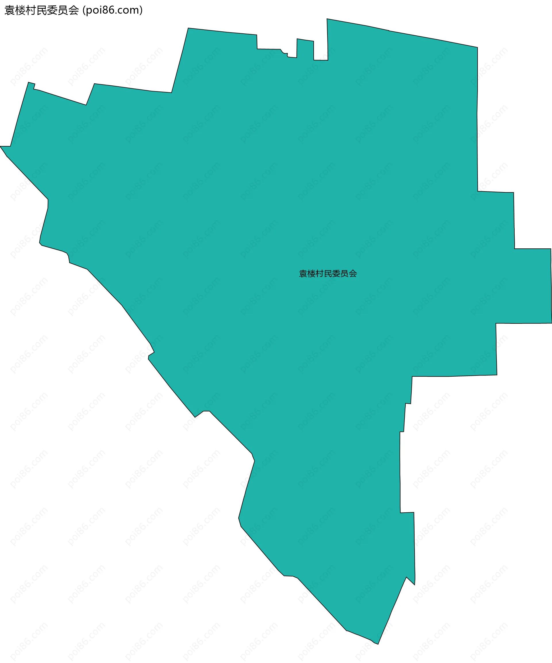 袁楼村民委员会边界地图