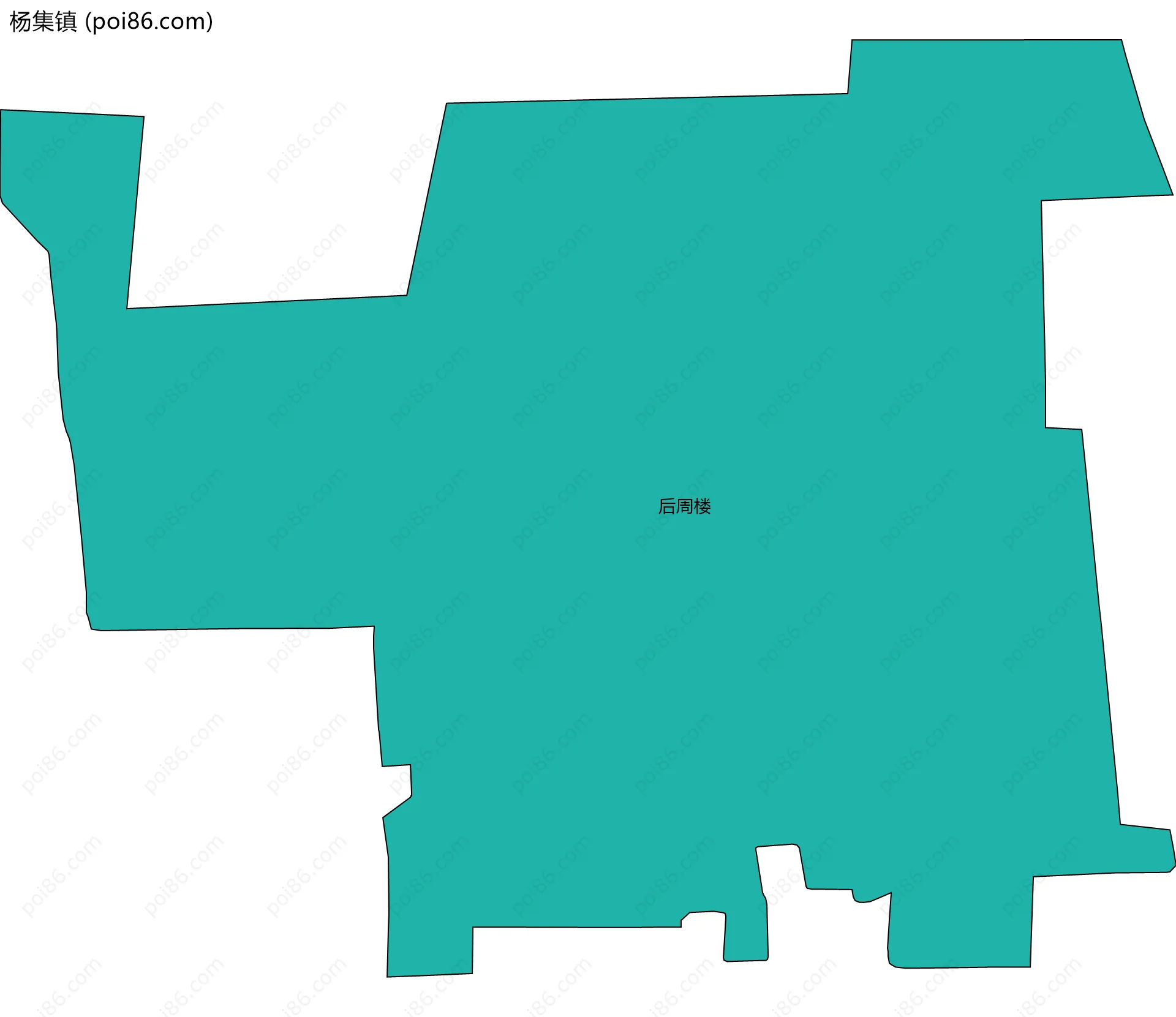 杨集镇边界地图(五级行政区划)
