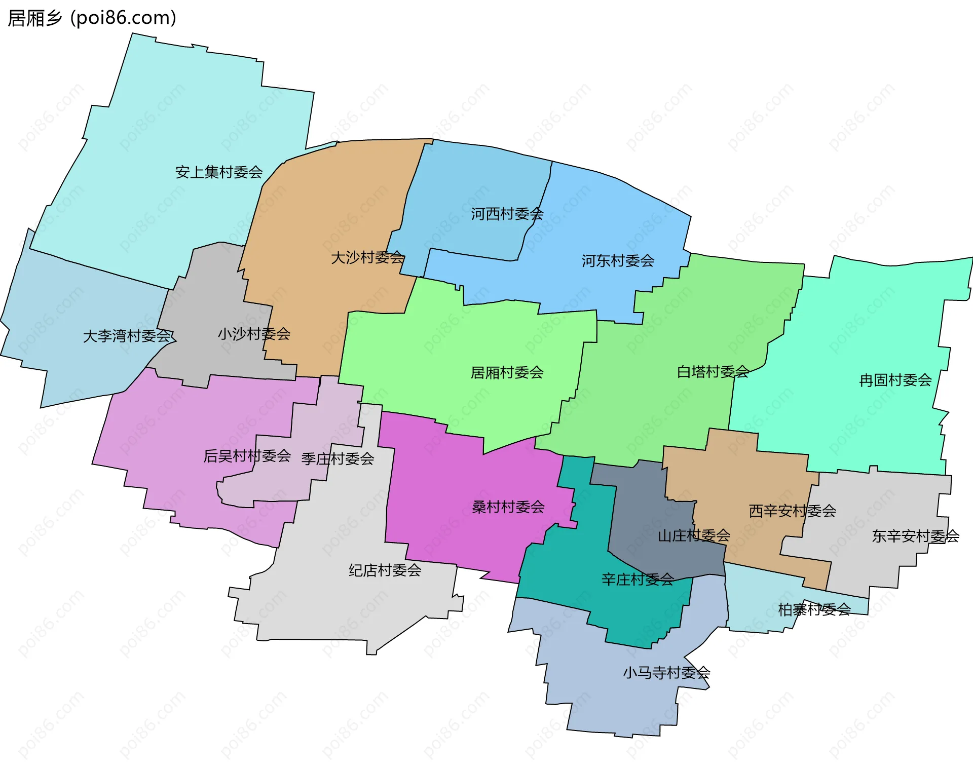 居厢乡边界地图(五级行政区划)