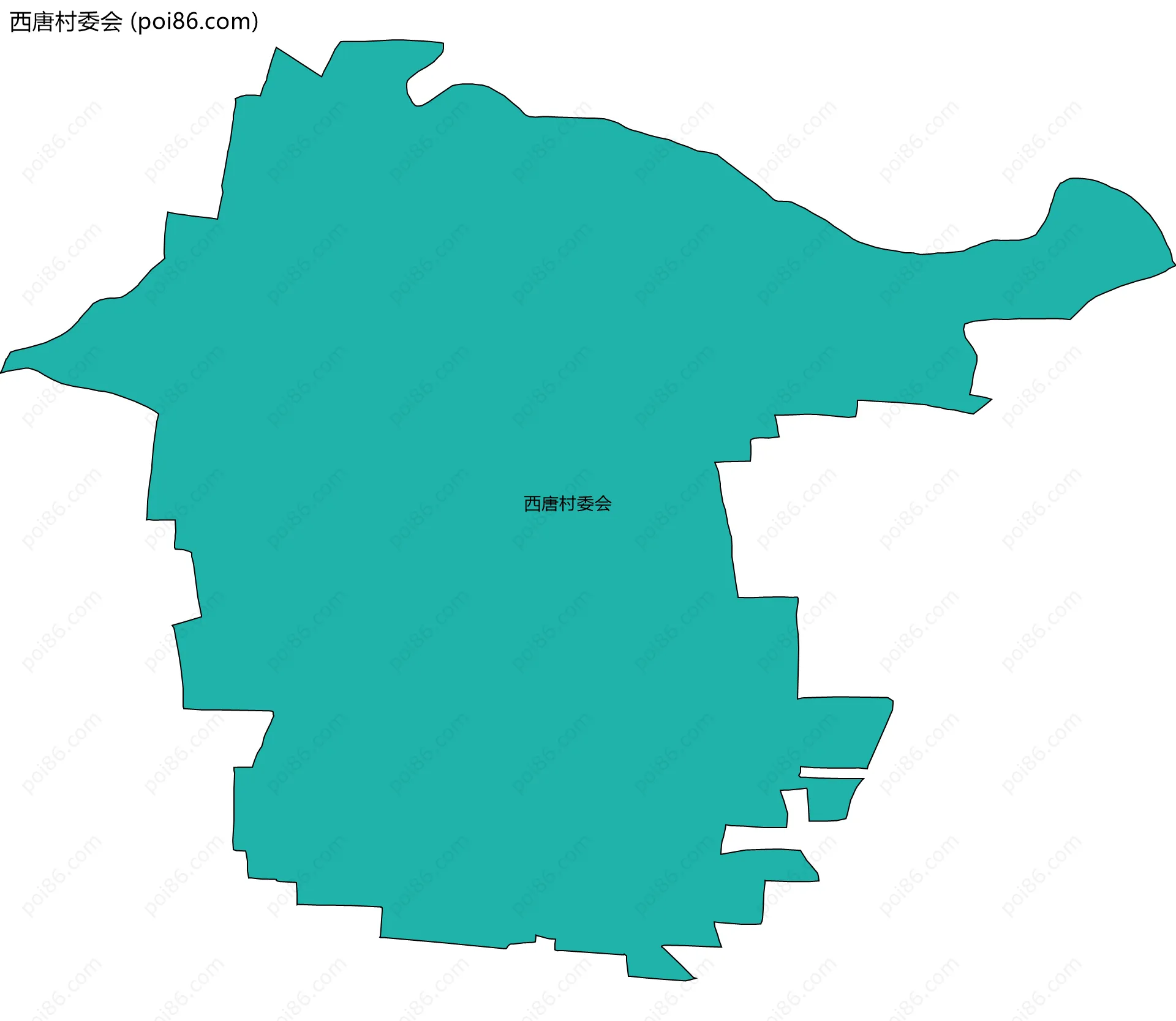 西唐村委会边界地图