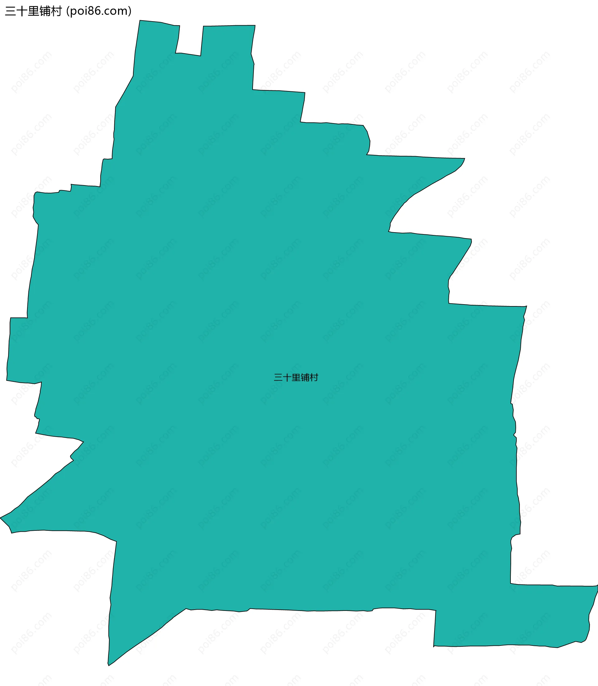 三十里铺村边界地图