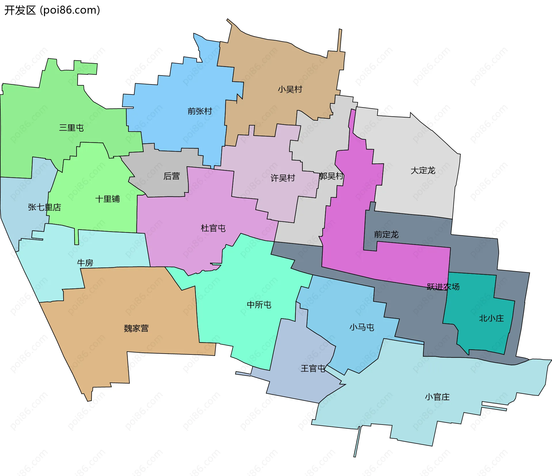 开发区边界地图(五级行政区划)