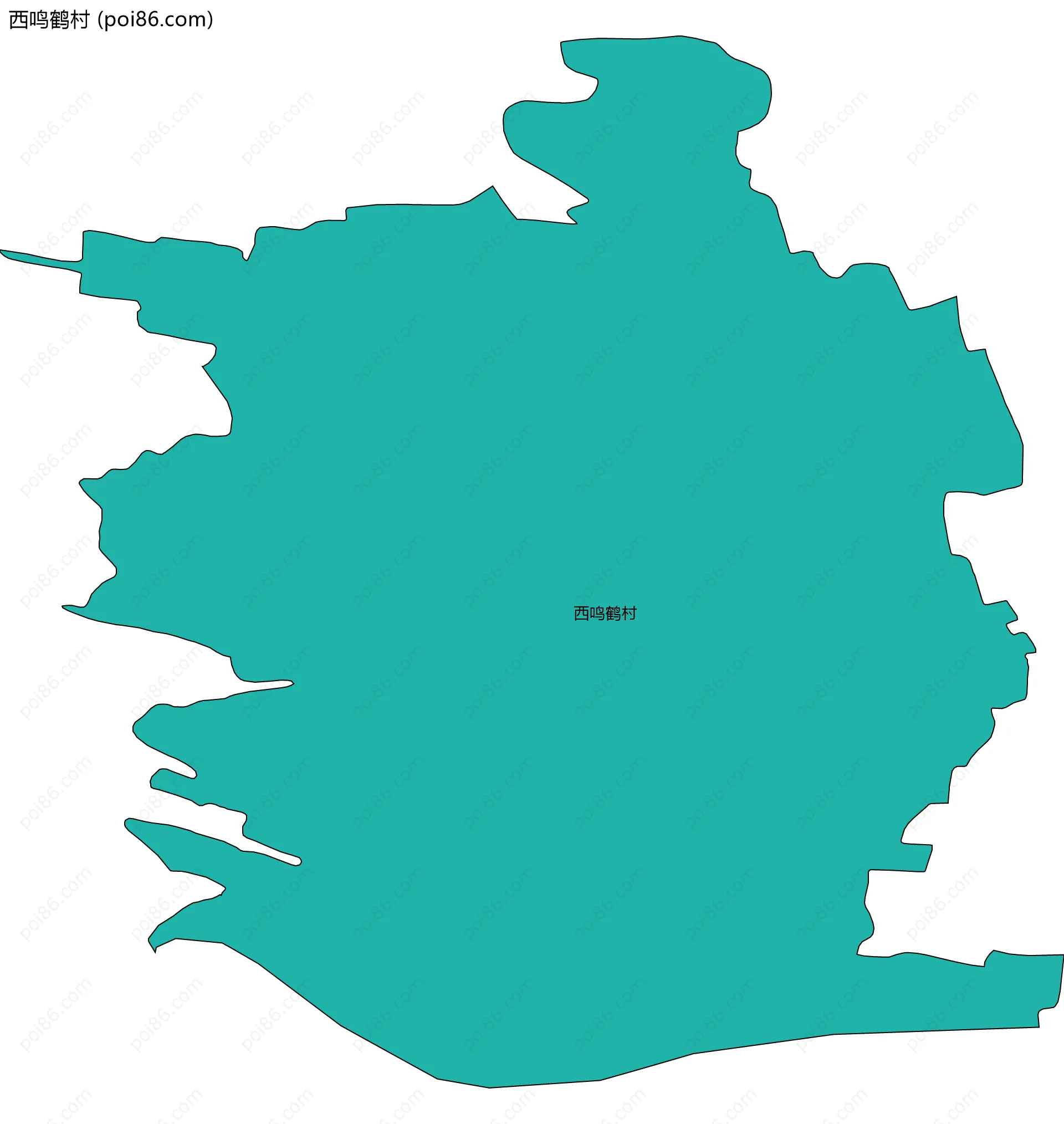 西鸣鹤村边界地图