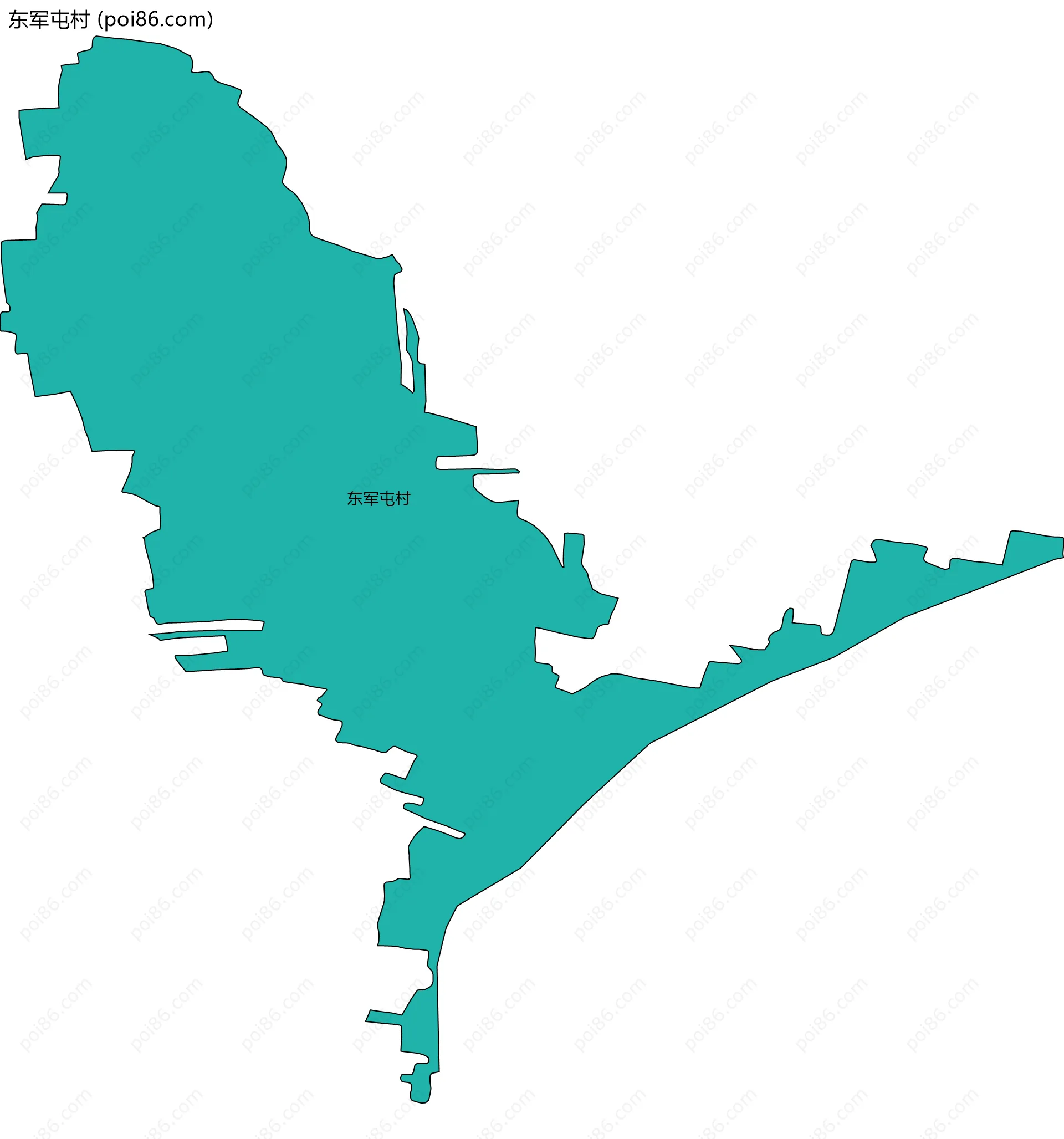 东军屯村边界地图