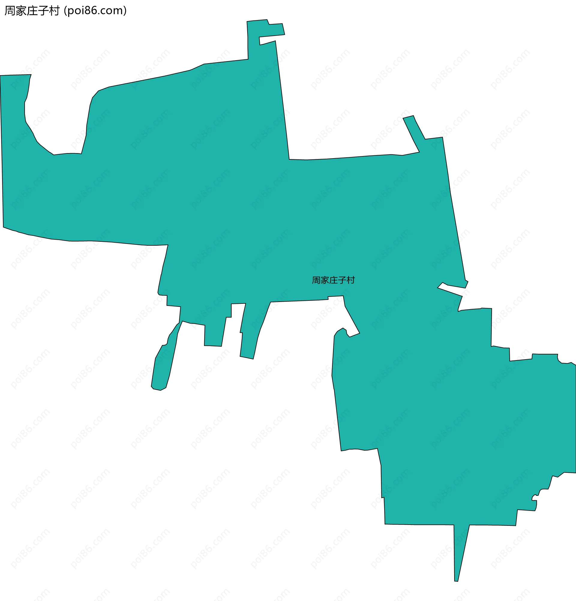 周家庄子村边界地图