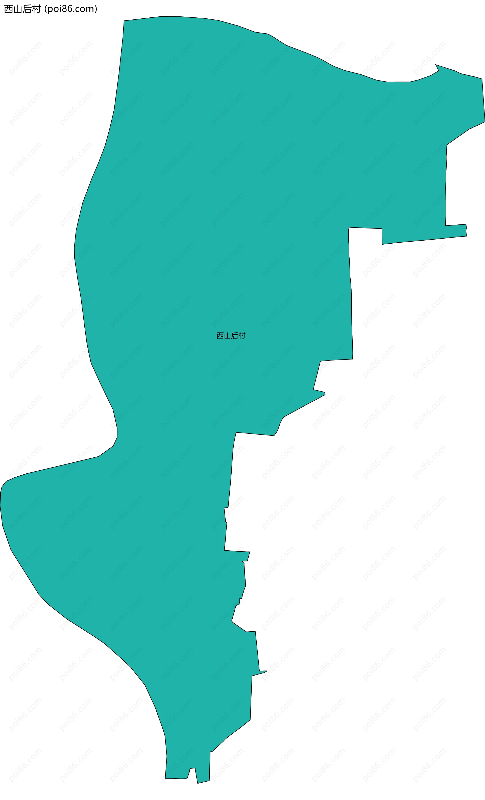 西山后村边界地图