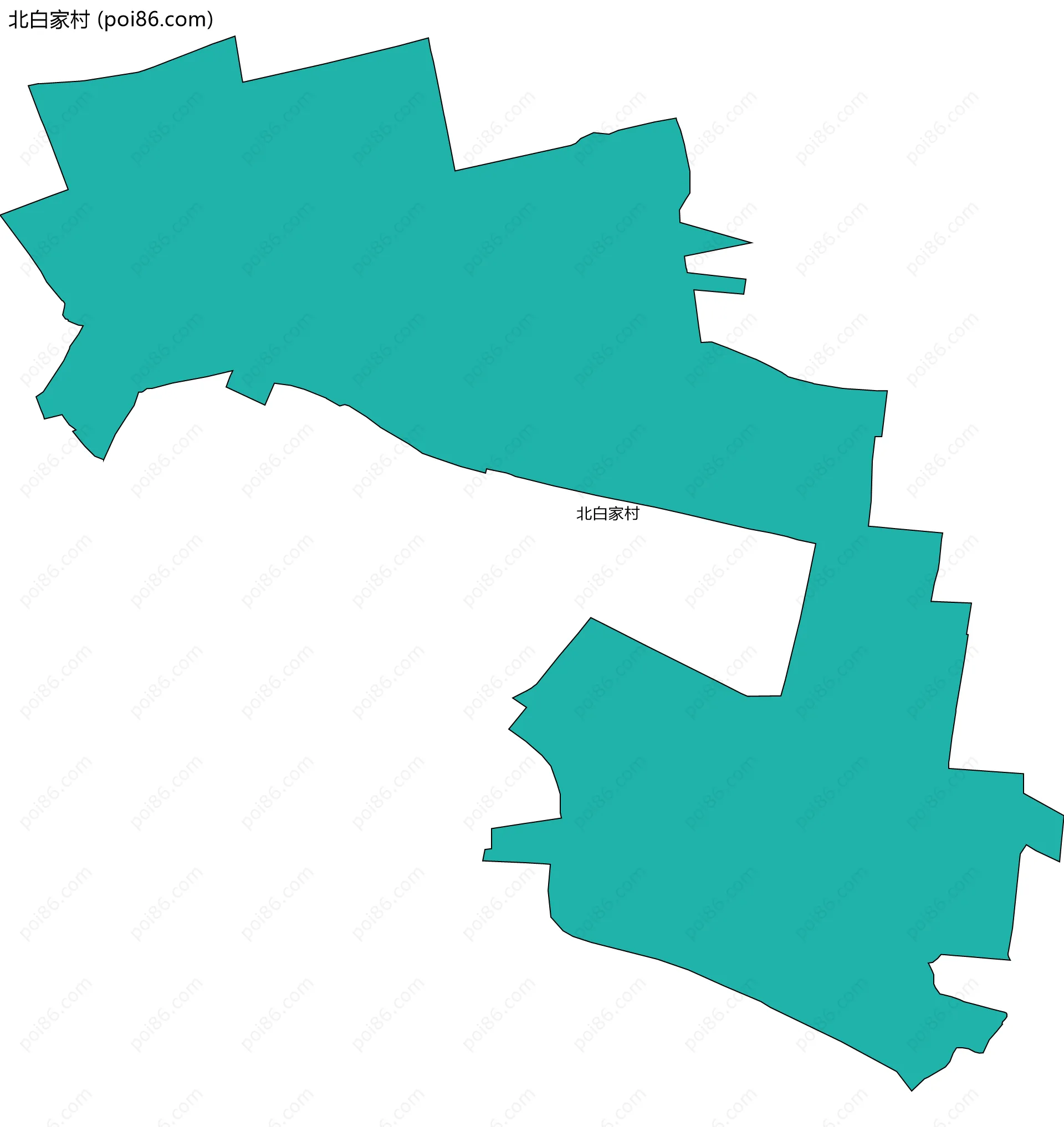 北白家村边界地图