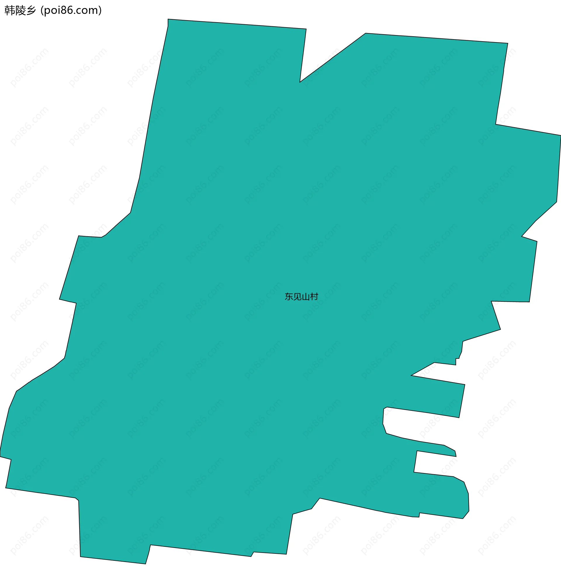 韩陵乡边界地图(五级行政区划)