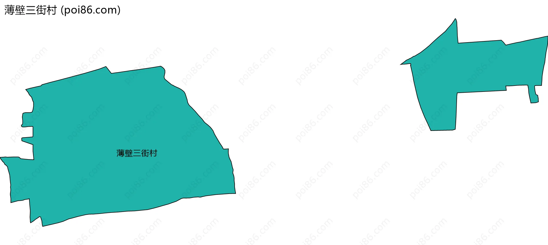 薄壁三街村边界地图