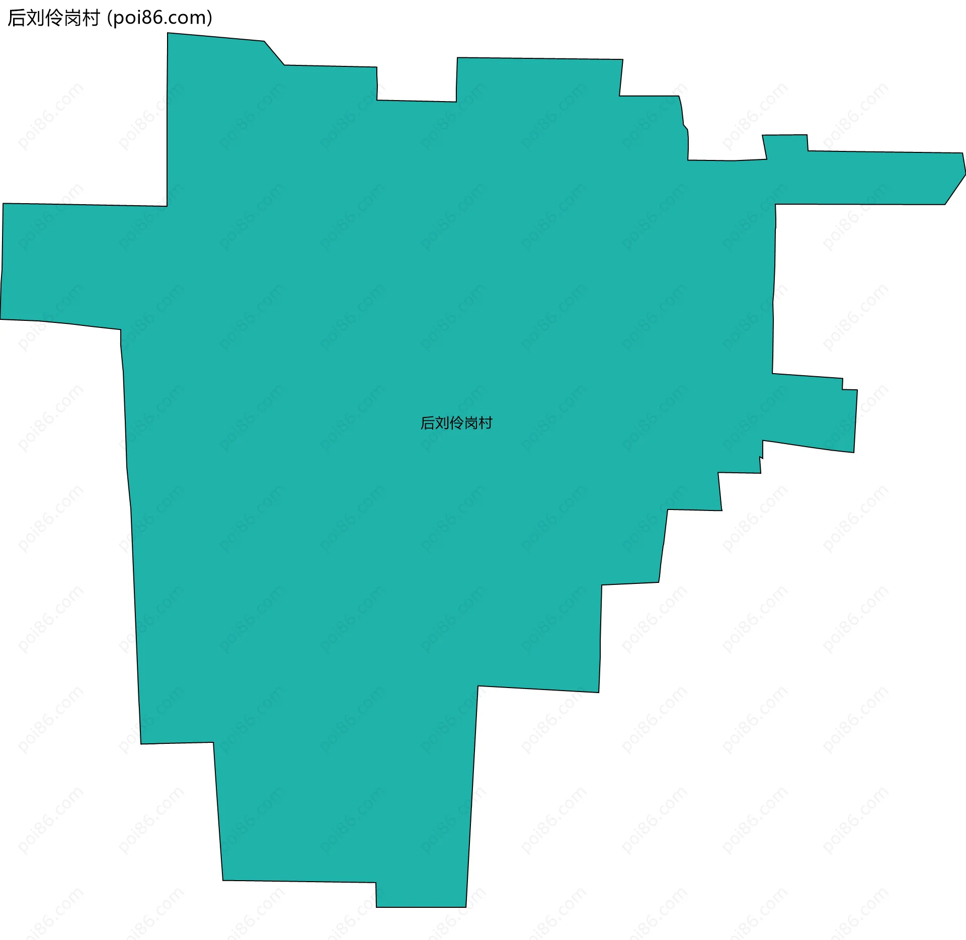后刘伶岗村边界地图