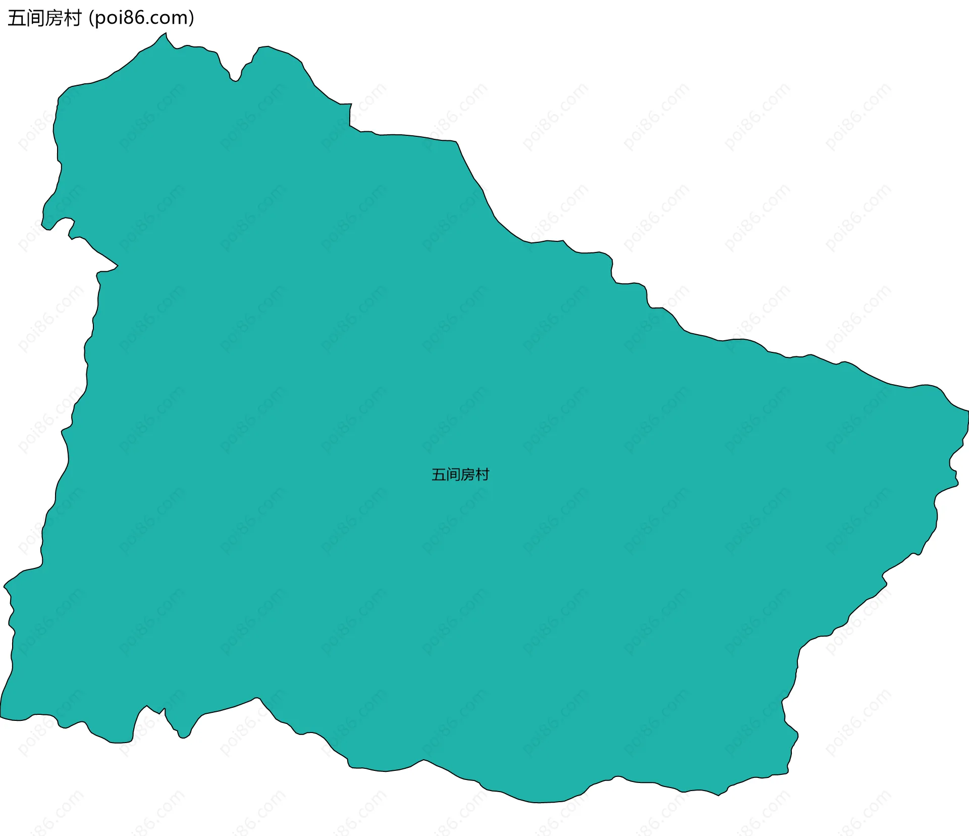 五间房村边界地图