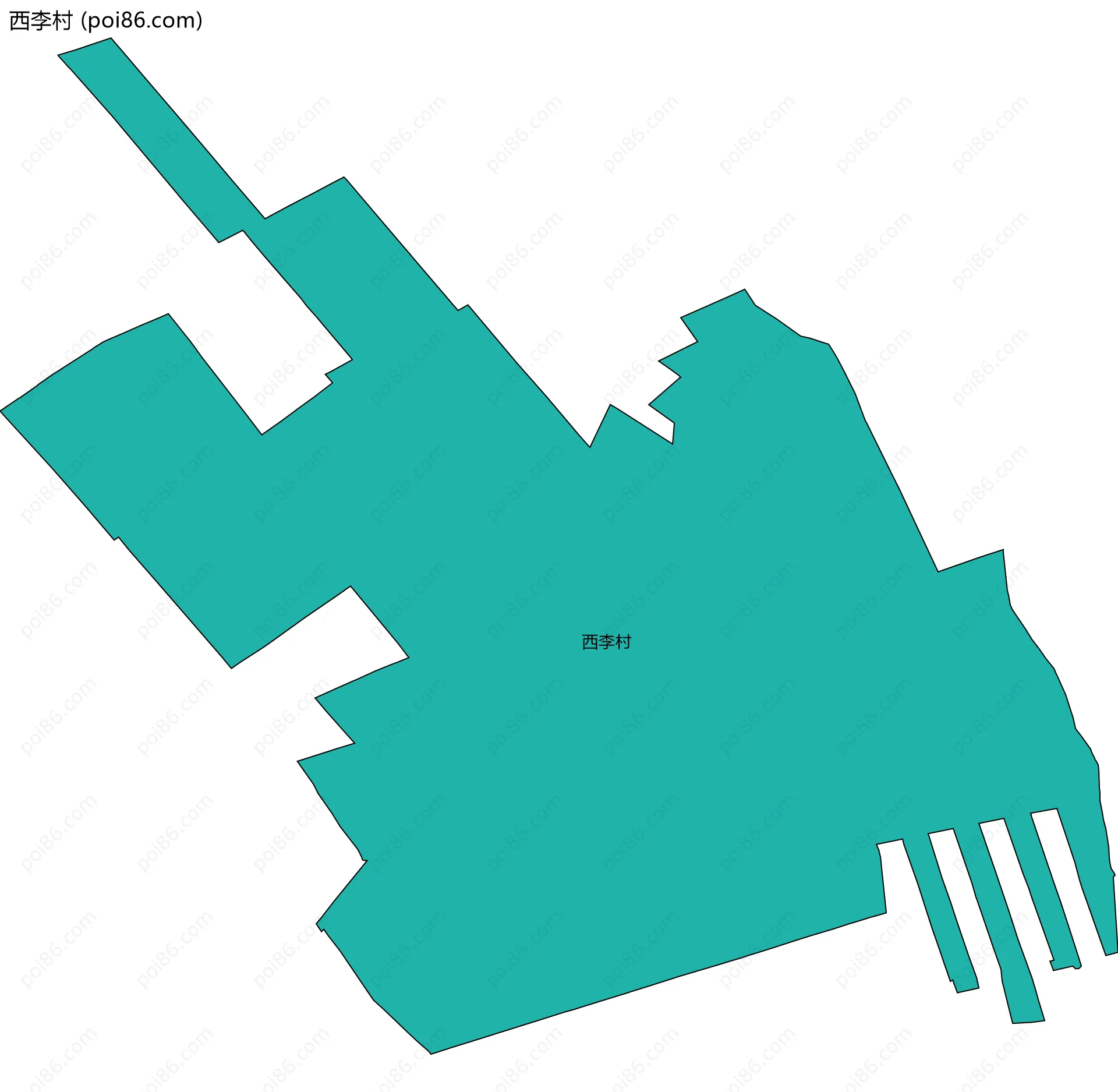 西李村边界地图