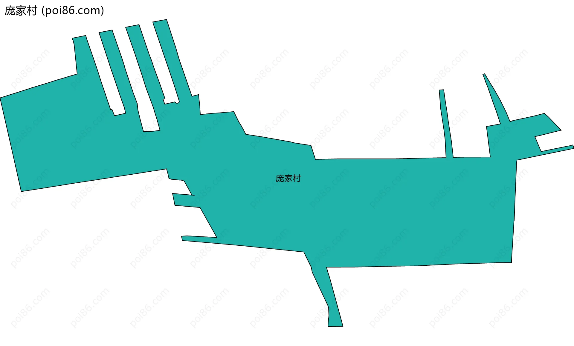 庞家村边界地图