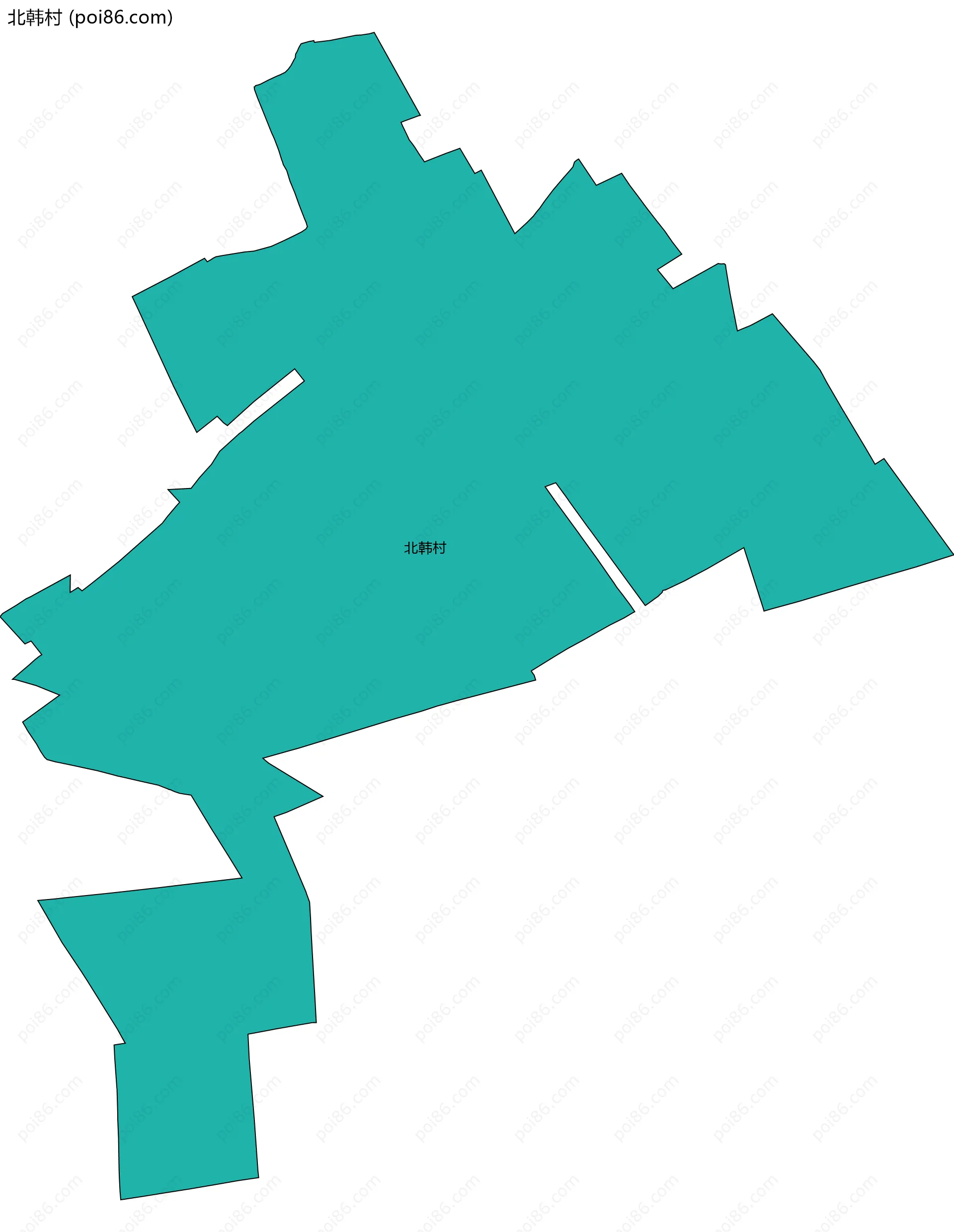 北韩村边界地图