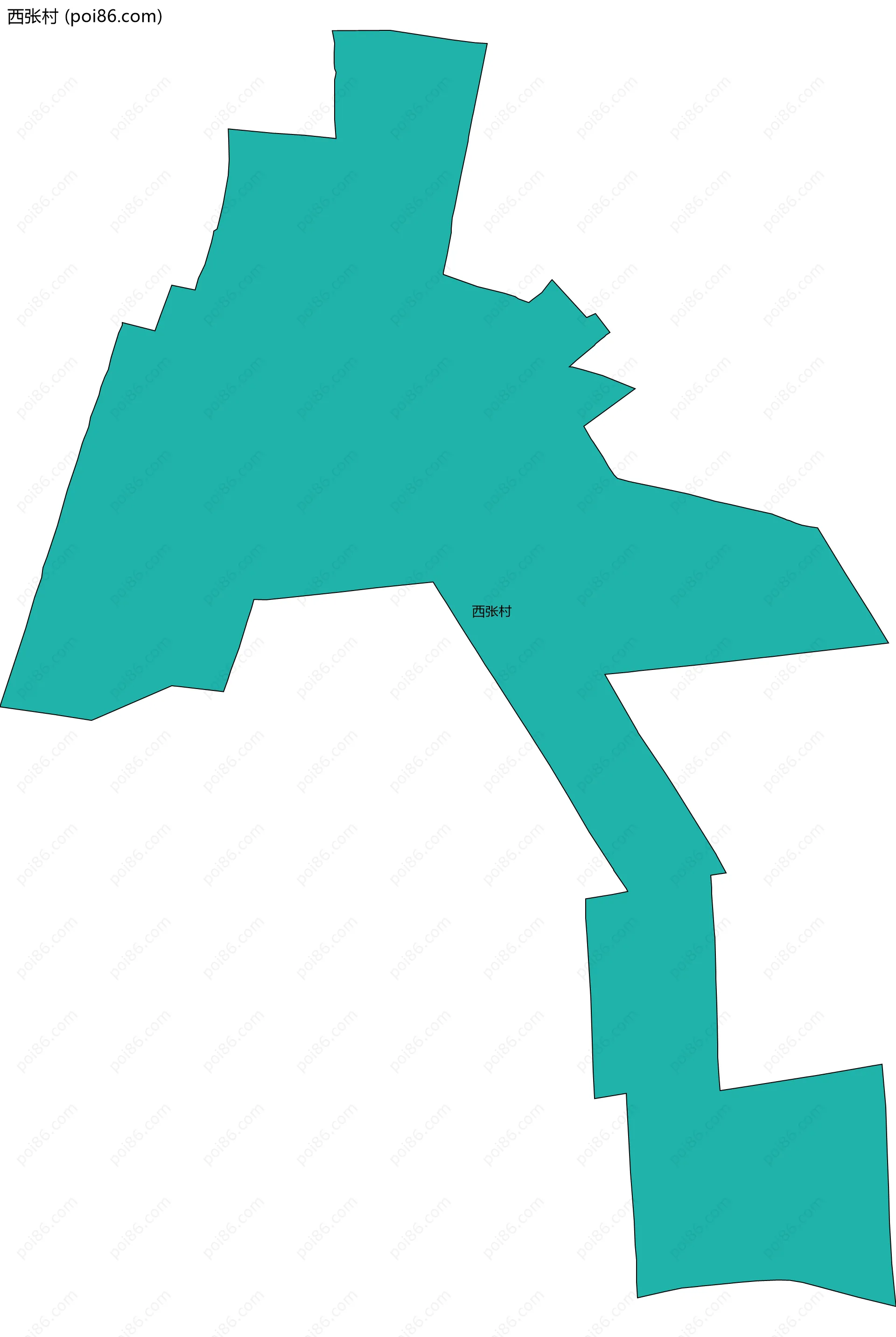 西张村边界地图