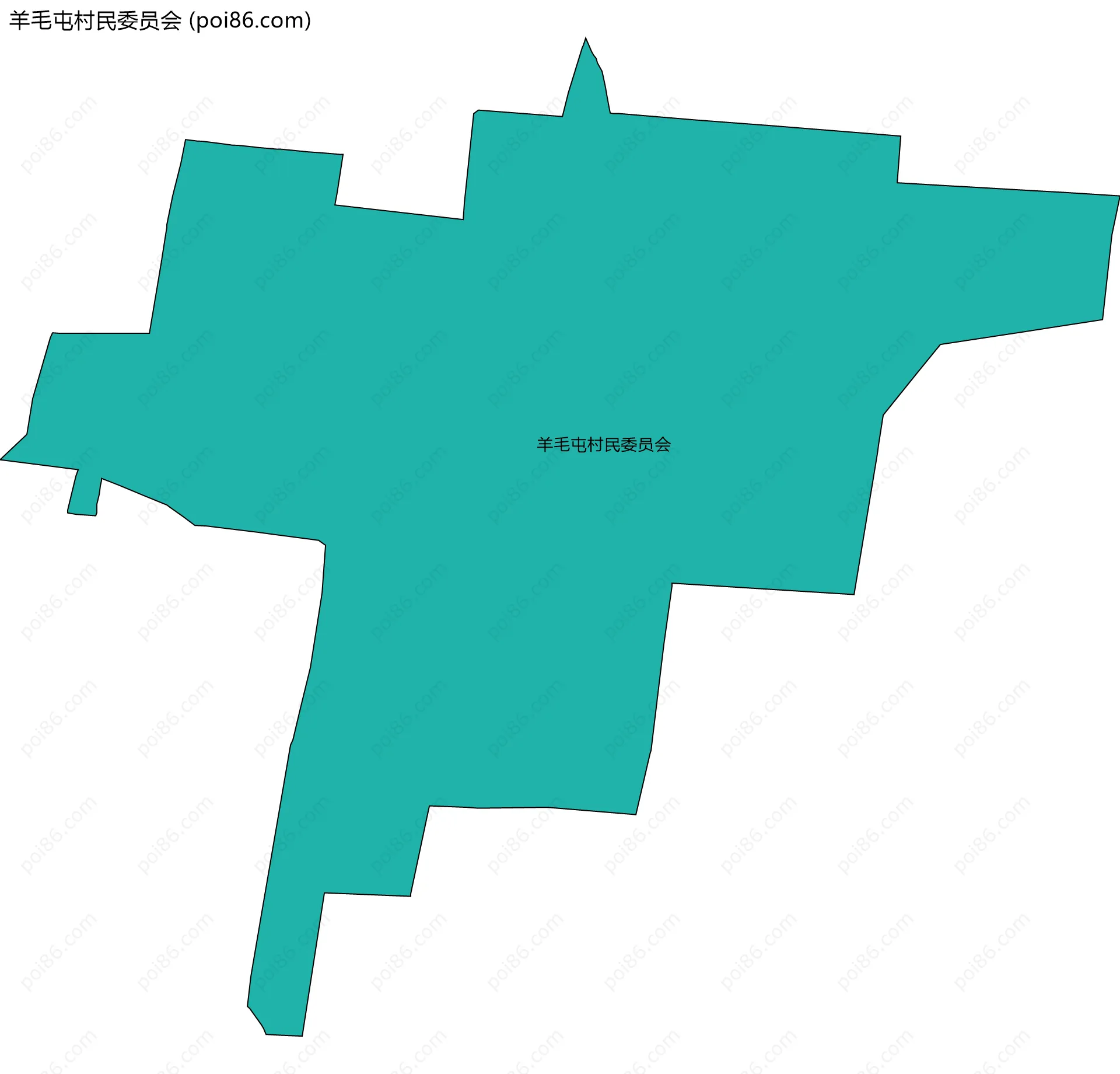 羊毛屯村民委员会边界地图