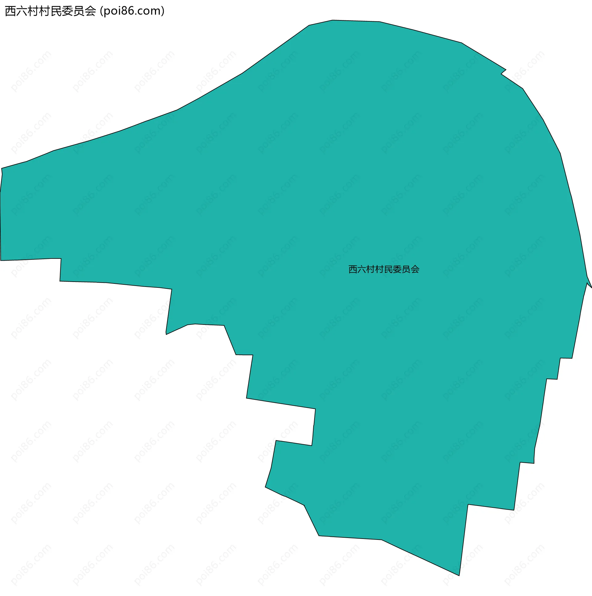 西六村村民委员会边界地图