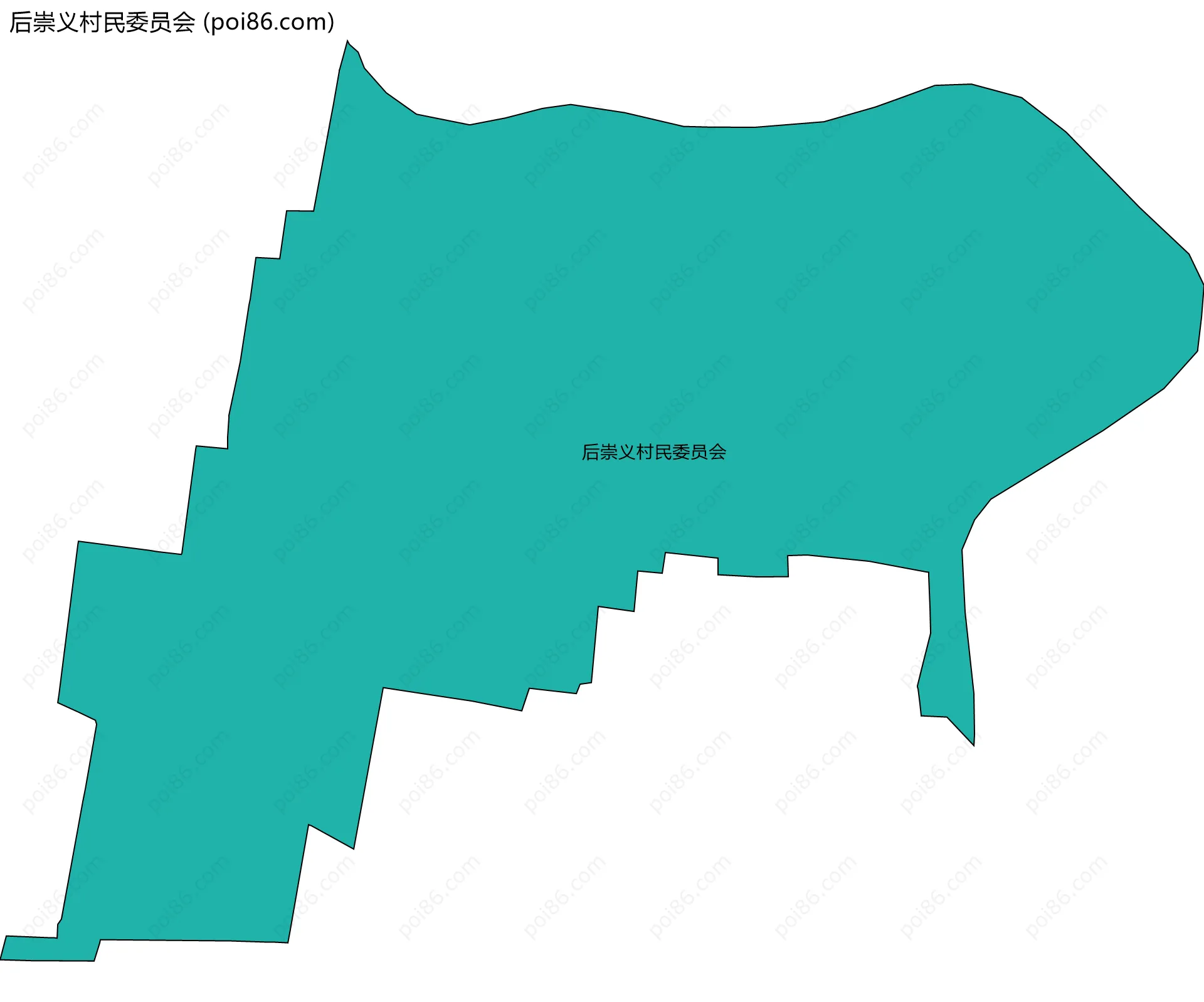 后崇义村民委员会边界地图