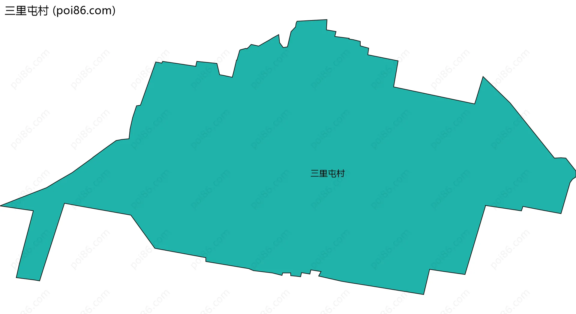 三里屯村边界地图