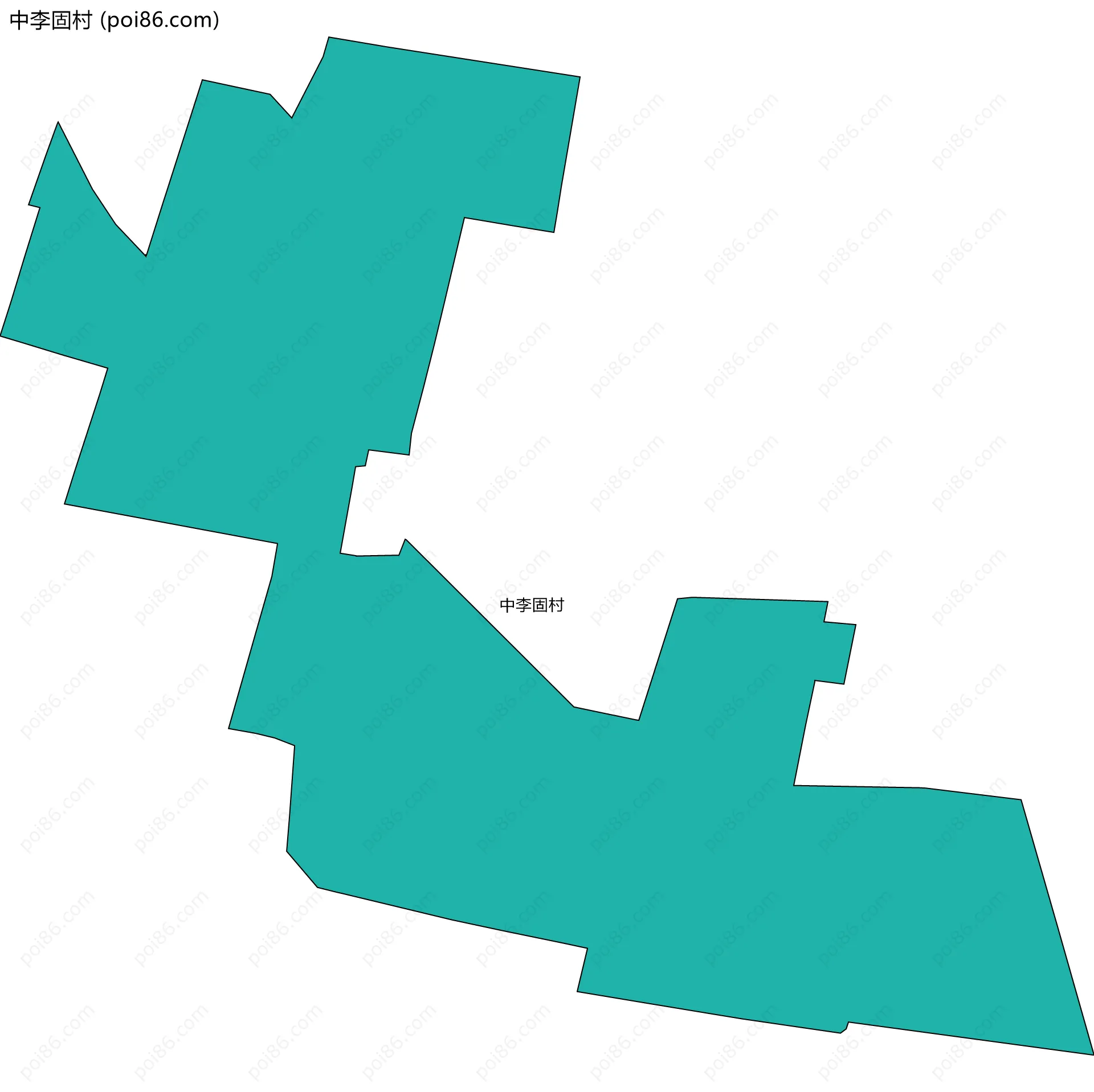中李固村边界地图