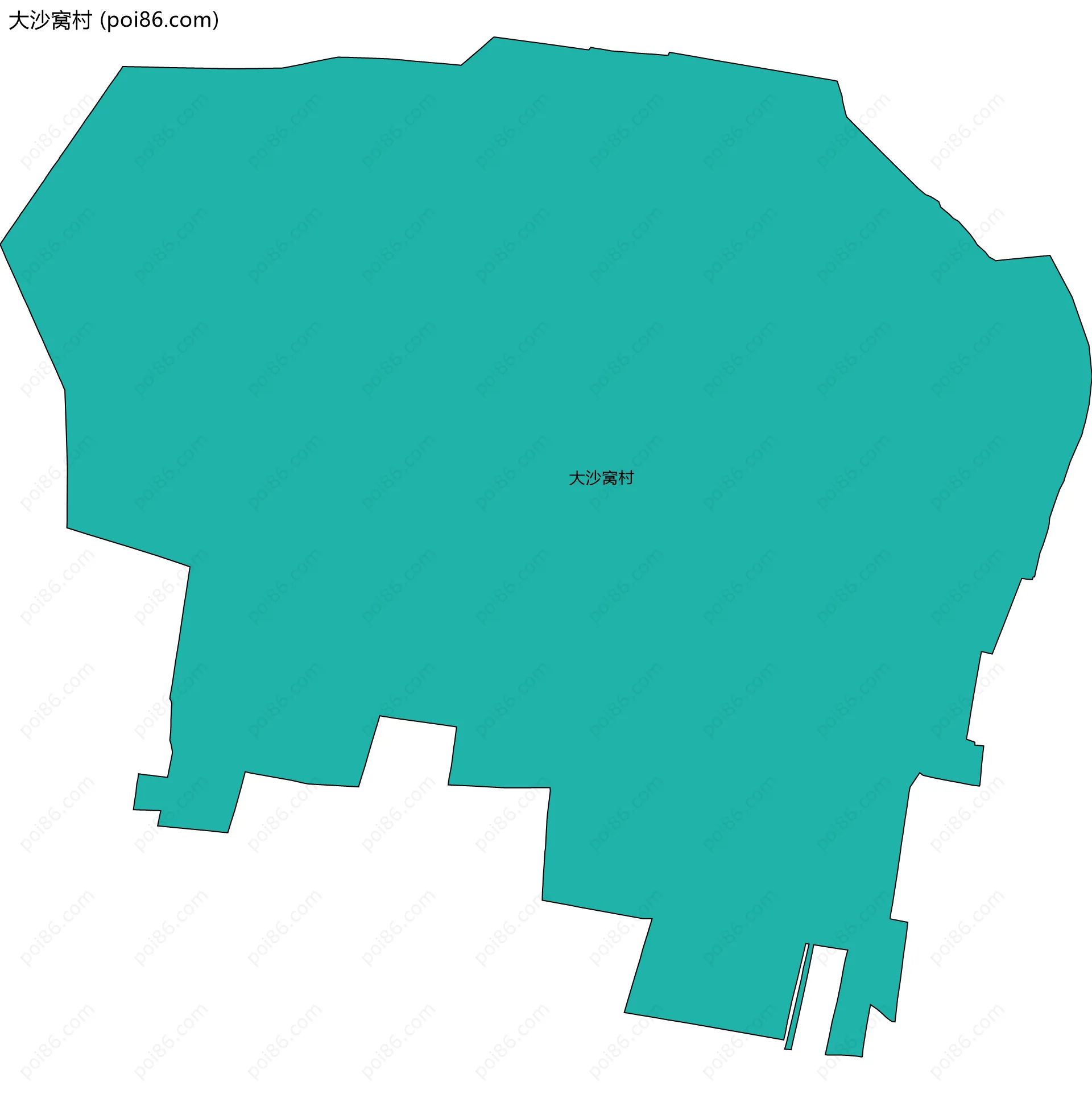 大沙窝村边界地图